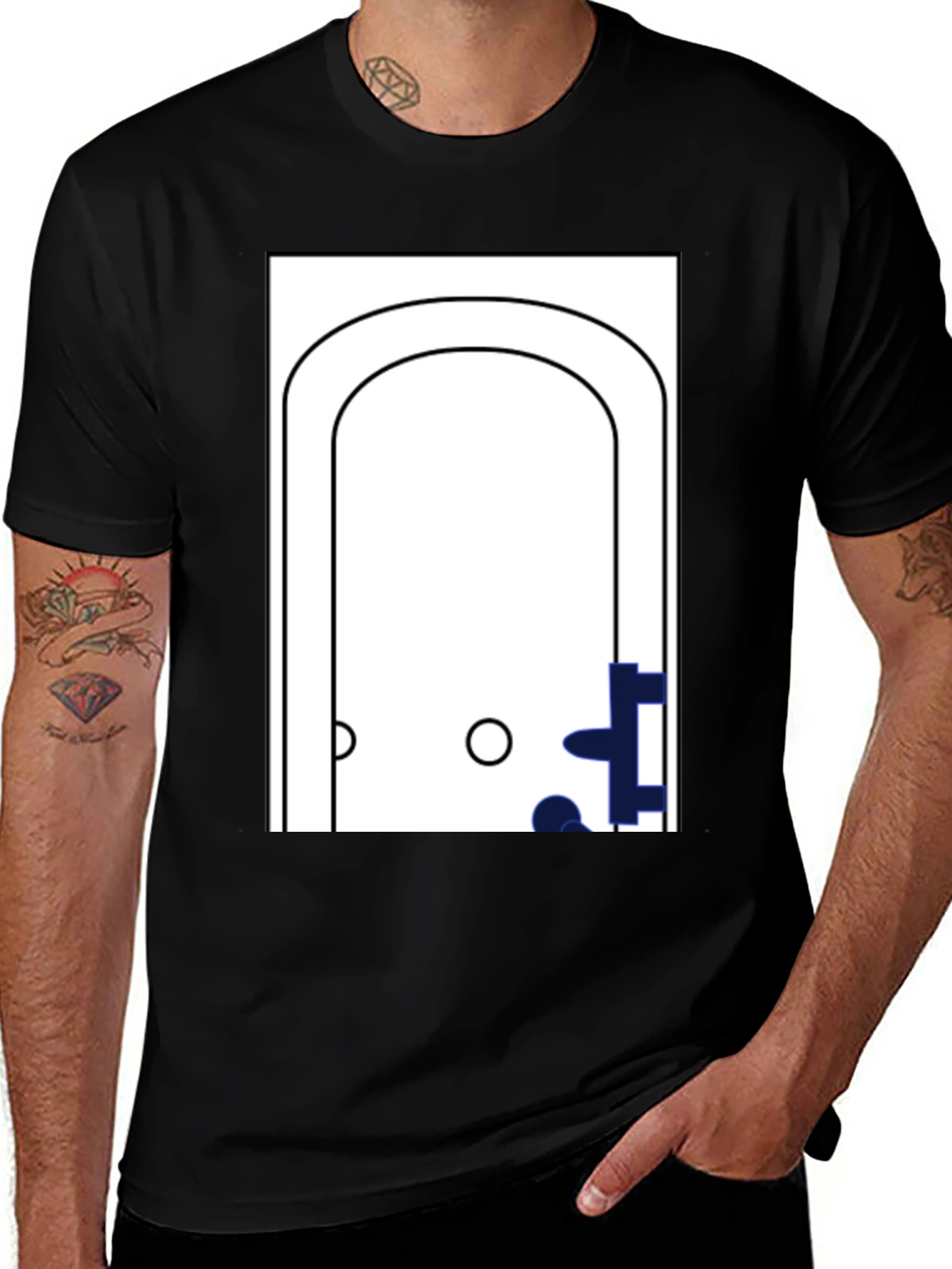 Variant 28 of Minimalist Bathtub Graphic T-Shirt