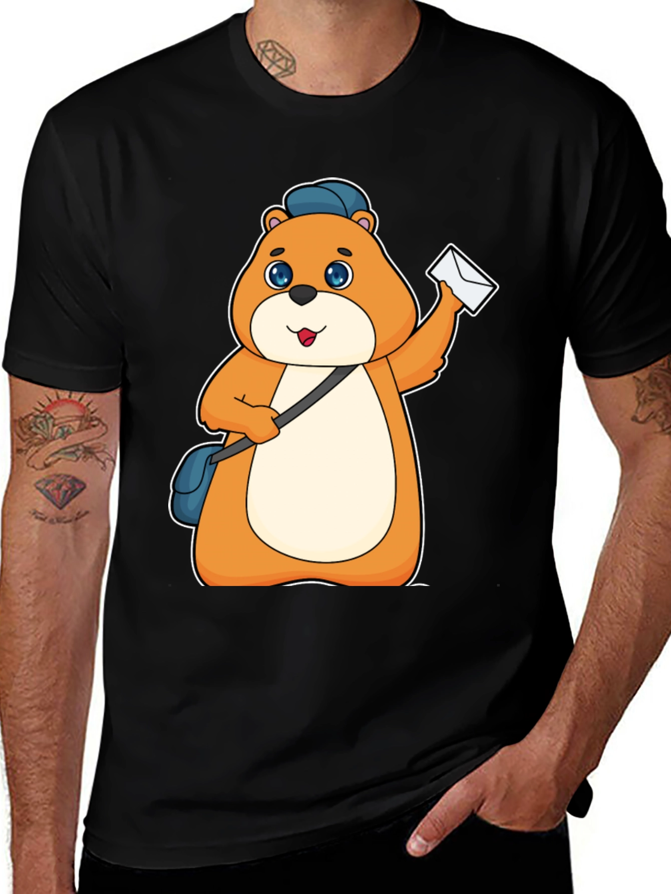 Variant 24 of Cute Cartoon Bear Mailman T-Shirt