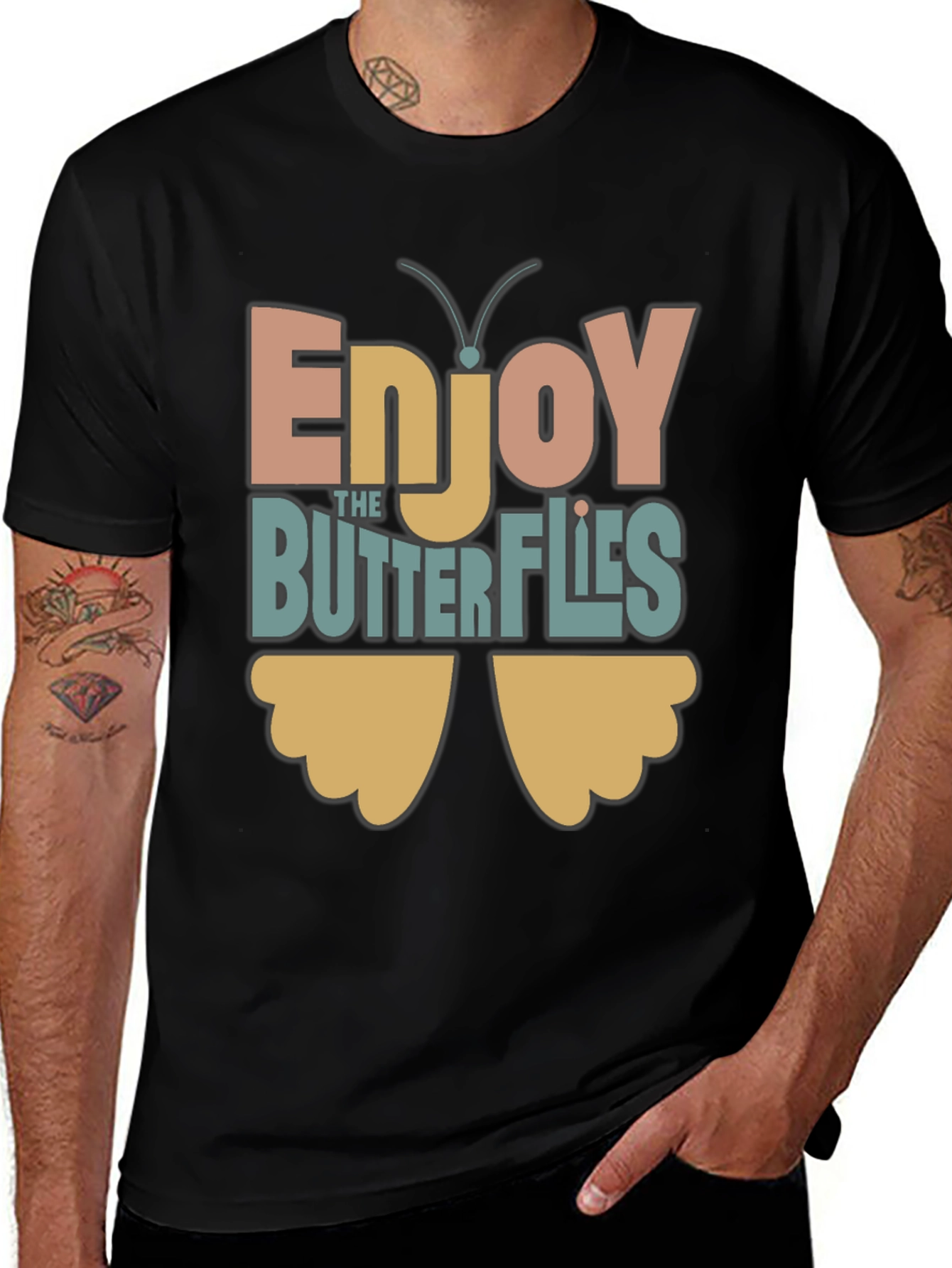 Variant 16 of Enjoy The Butterflies Graphic T-Shirt - Relaxed Fit