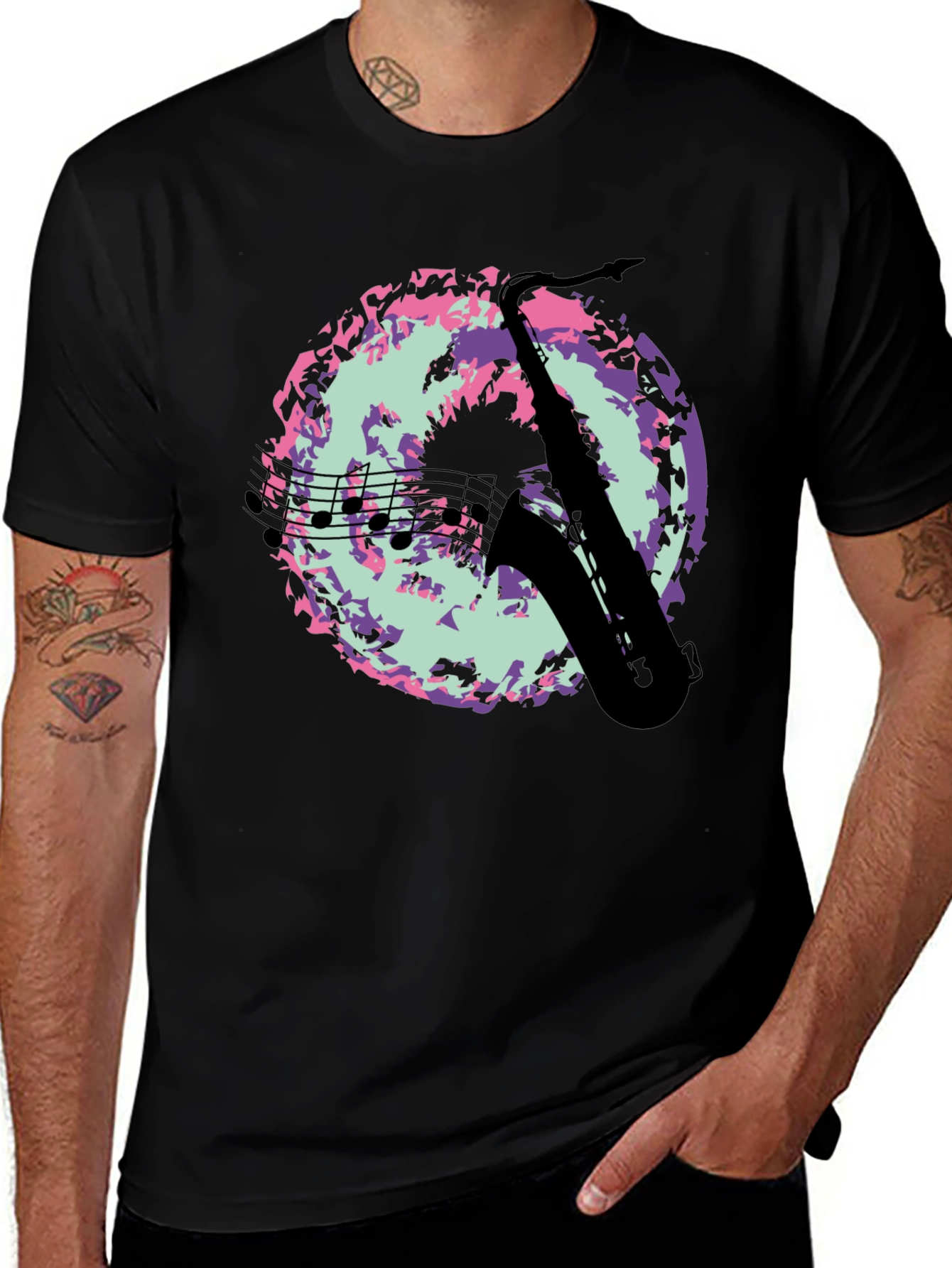 Variant 4 of Saxophone Graphic Tee - Cool Music Lover Shirt