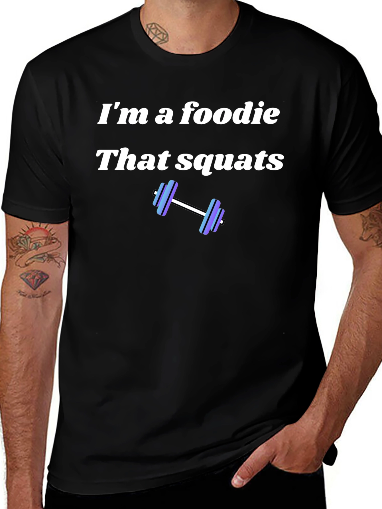 Variant 17 of Foodie That Squats Black T-Shirt