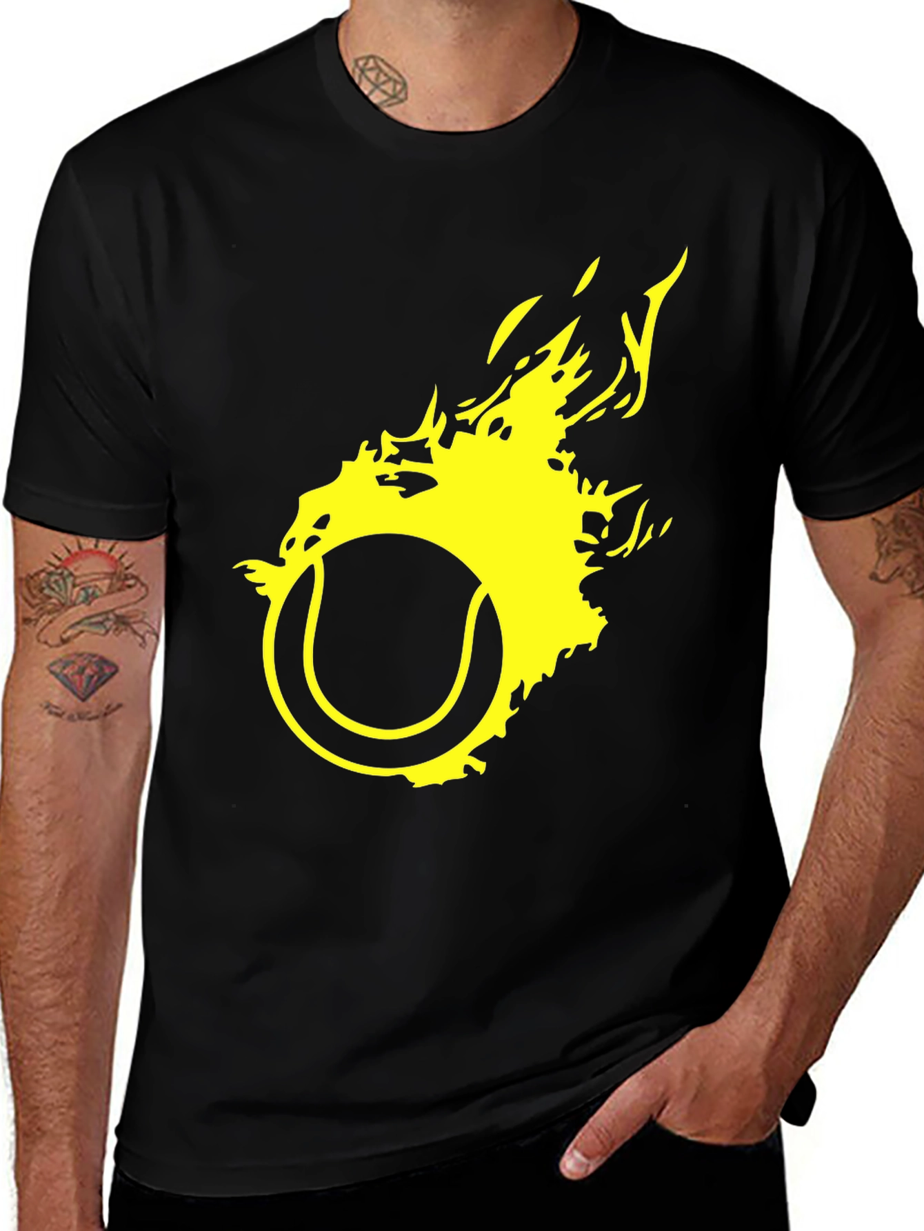 Variant 28 of Fiery Tennis Ball Graphic T-Shirt