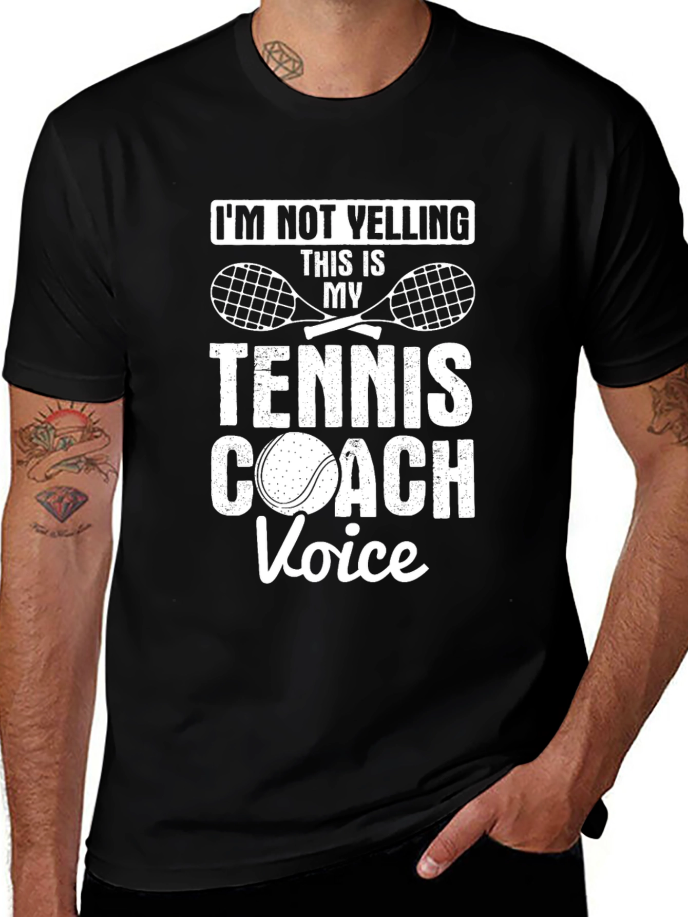 Variant 18 of Tennis Coach Voice Graphic Tee - Funny Tennis T-Shirt