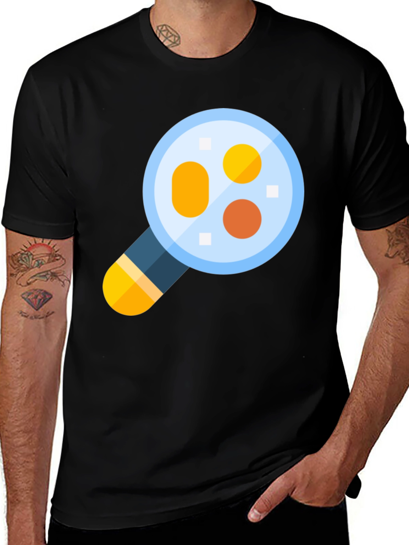 Variant 13 of Science T-Shirt: Magnifying Glass Cell Design