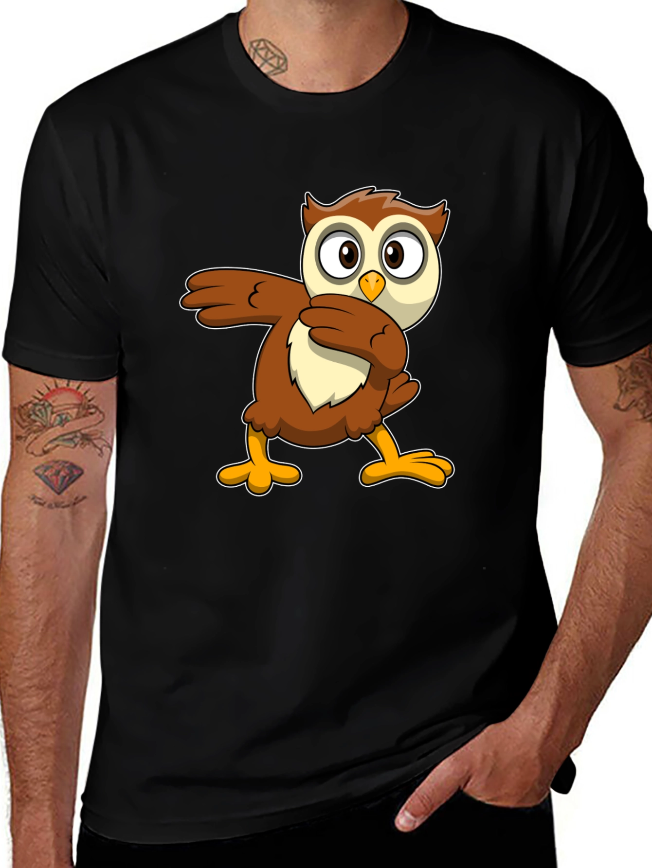 Variant 28 of Funny Owl Dab Dance Graphic T-Shirt