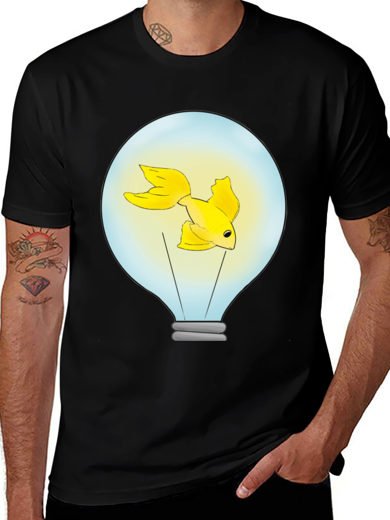 Variant 5 of Fish in Lightbulb Graphic T-Shirt
