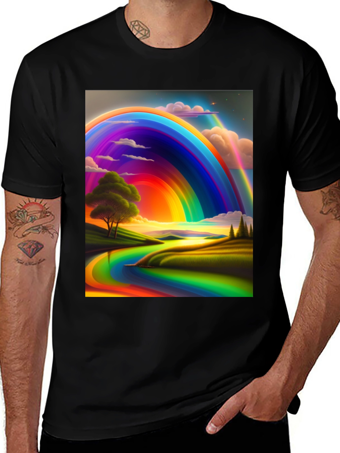 Variant 10 of Rainbow Landscape Graphic Tee