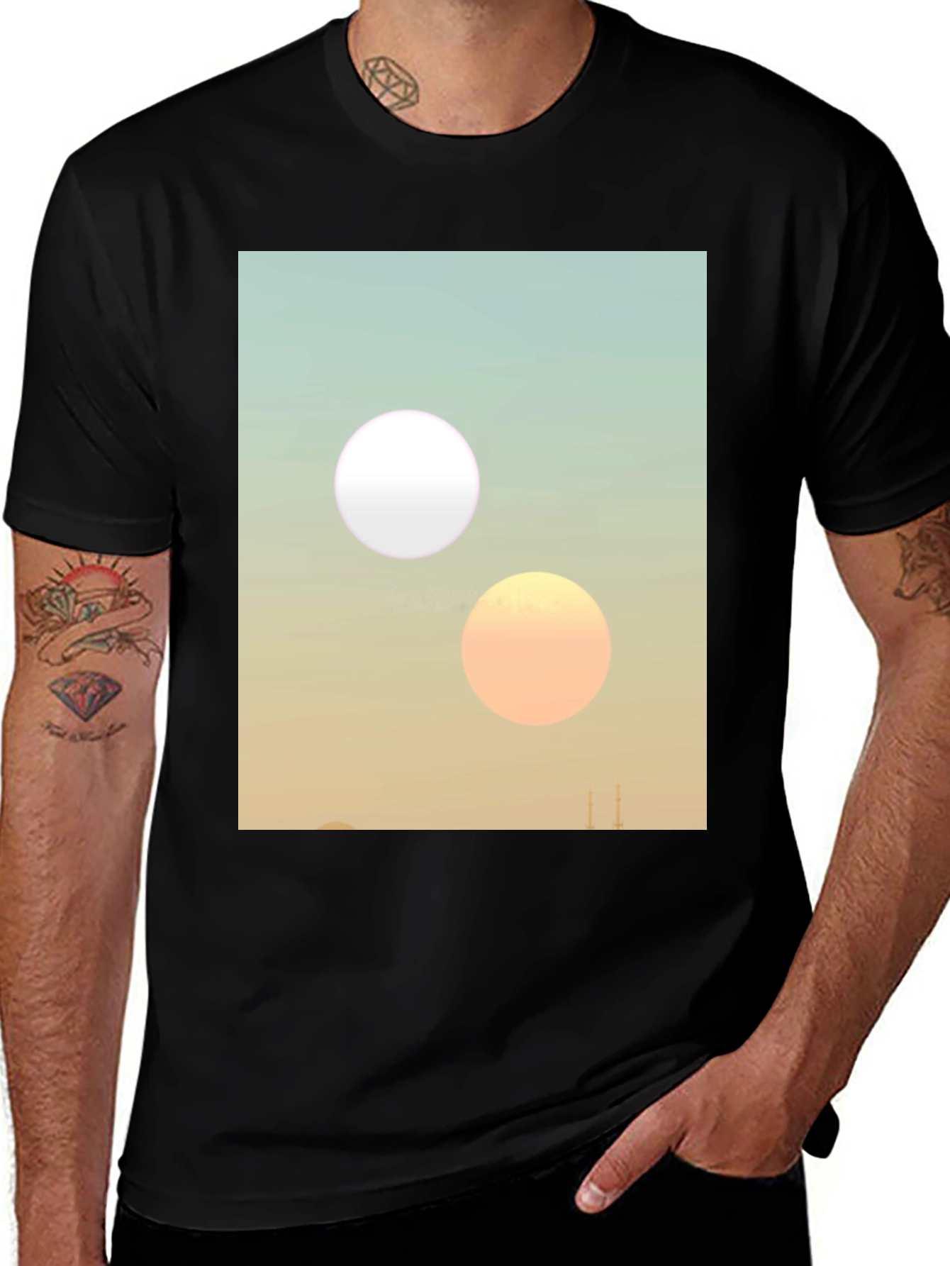 Variant 8 of Twin Sun Tee - Sci-Fi Inspired Graphic Print