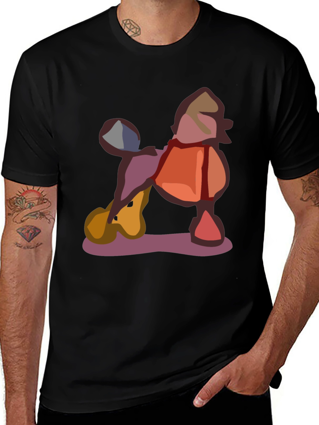 Variant 9 of Abstract Poodle Graphic Tee - Casual Comfort
