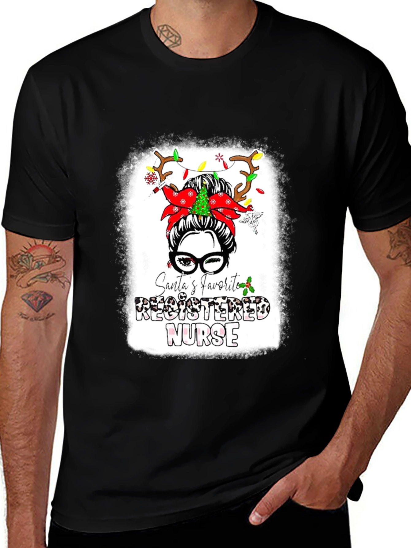 Variant 29 of Santa's Favorite Registered Nurse T-Shirt