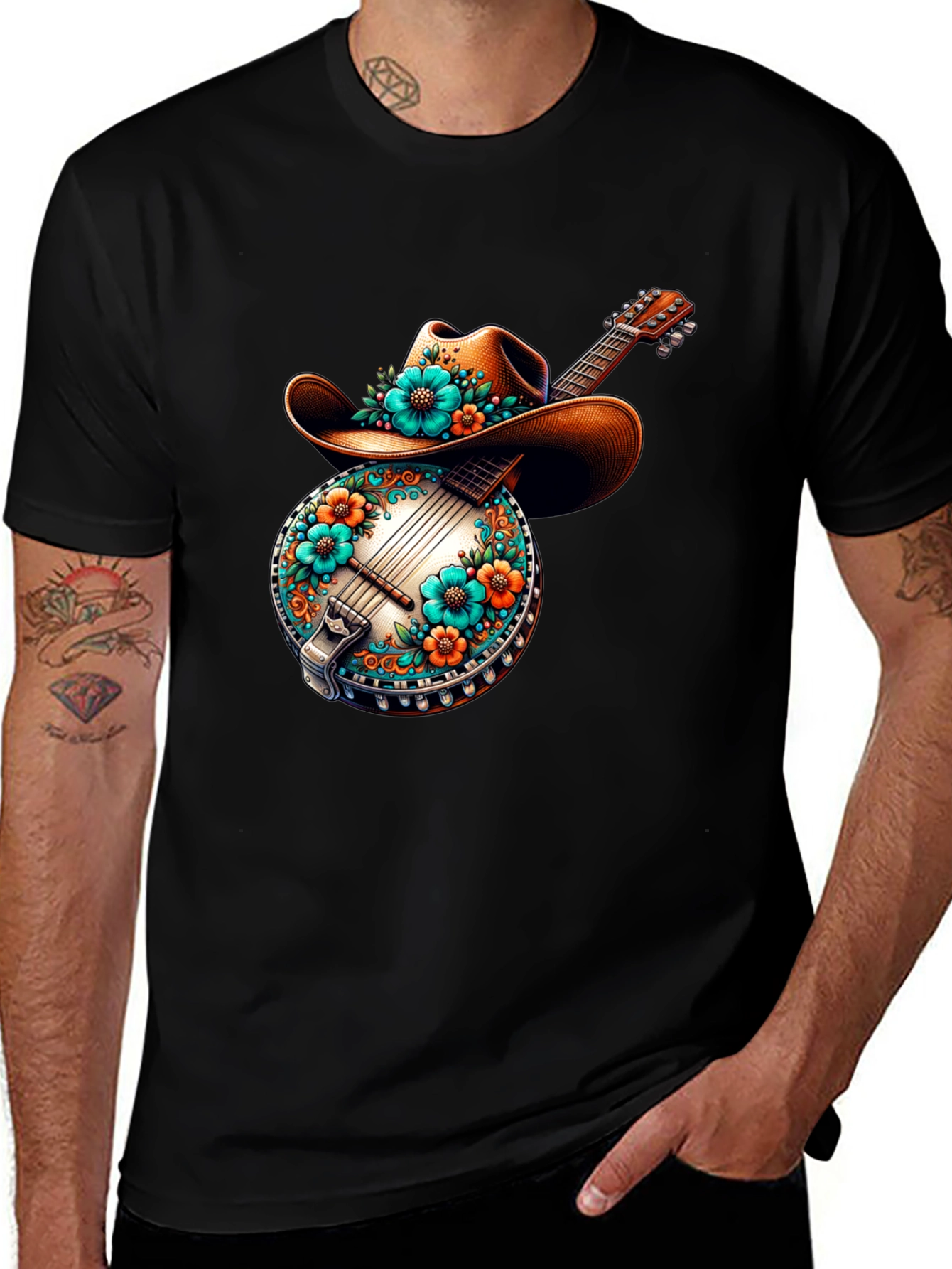 Variant 4 of Banjo & Cowboy Hat Graphic Tee