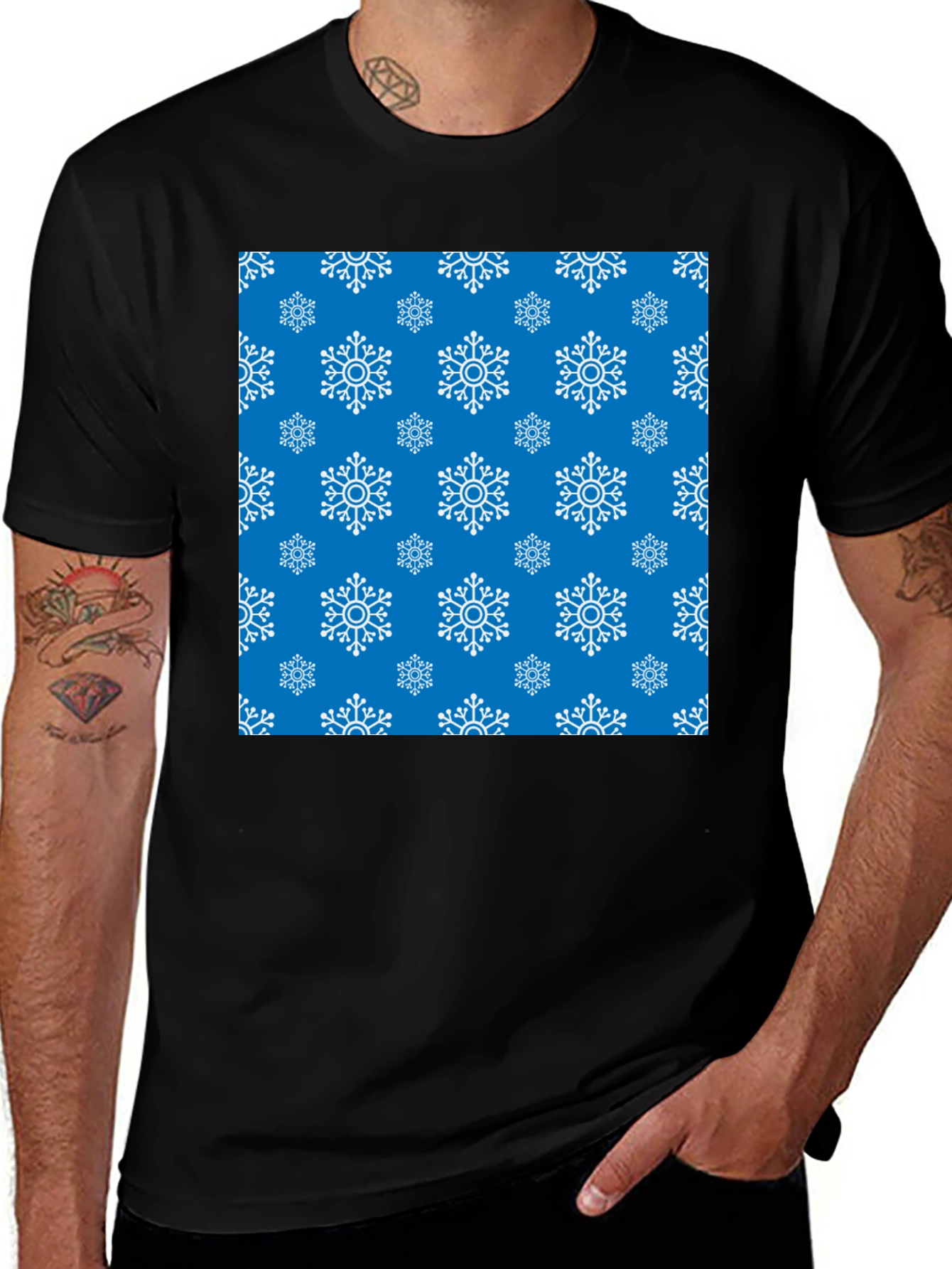 Variant 11 of Snowflake Pattern Crew Neck T-Shirt