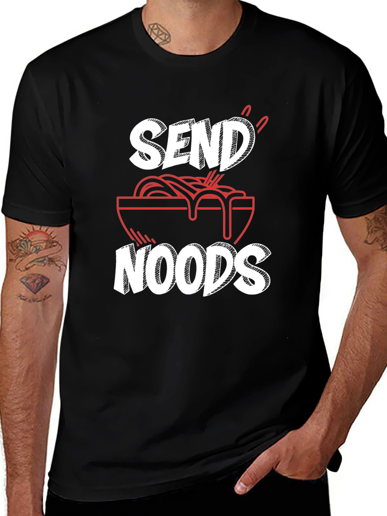 Variant 20 of Send Noods Graphic Tee - Funny Ramen Shirt