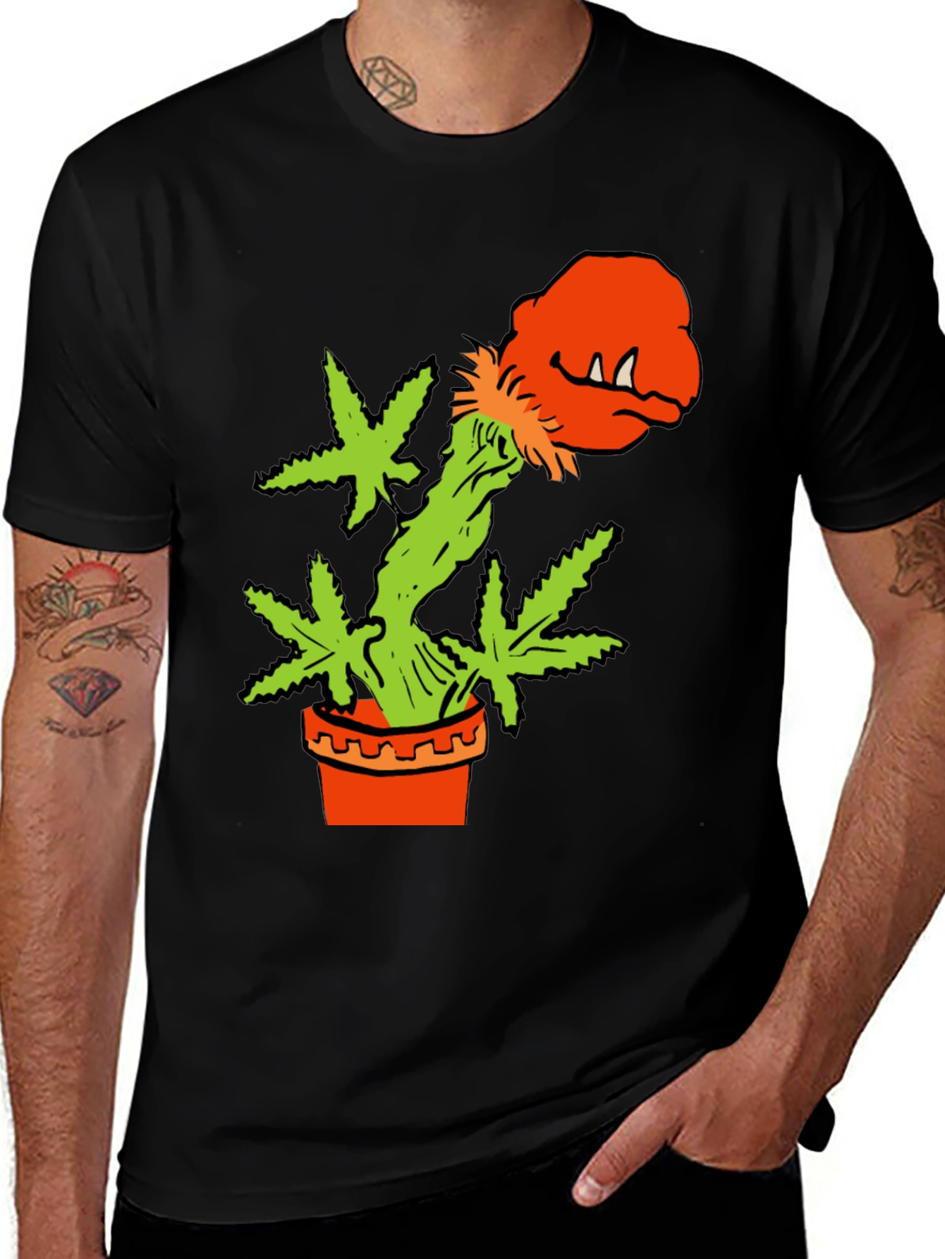 Cannabis Plant Monster in Pot T-Shirt