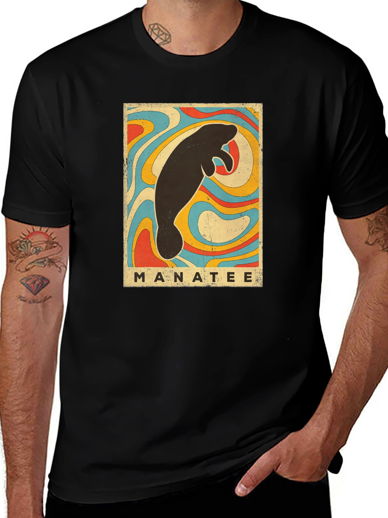 Variant 3 of Vintage Manatee Graphic T-Shirt - Retro Sea Cow Tee