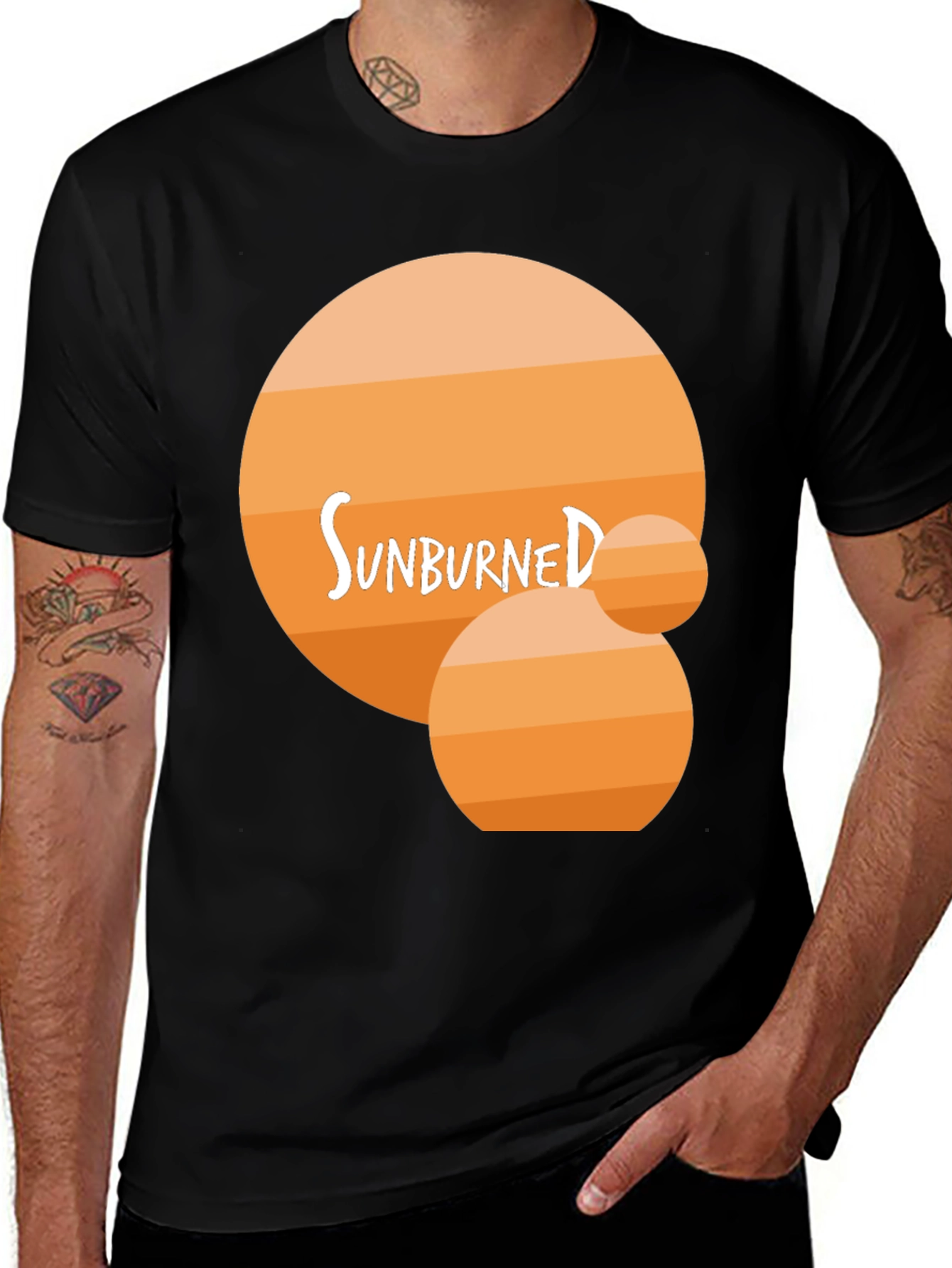 Variant 29 of Sunburned Graphic Tee - Black Cotton T-Shirt