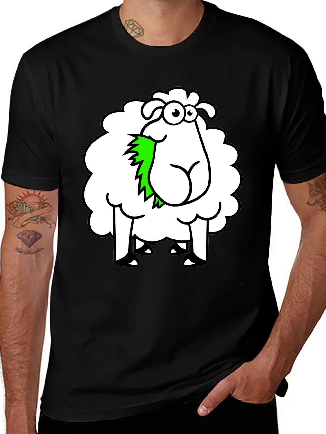 Variant 19 of Funny Sheep Eating Grass Graphic T-Shirt