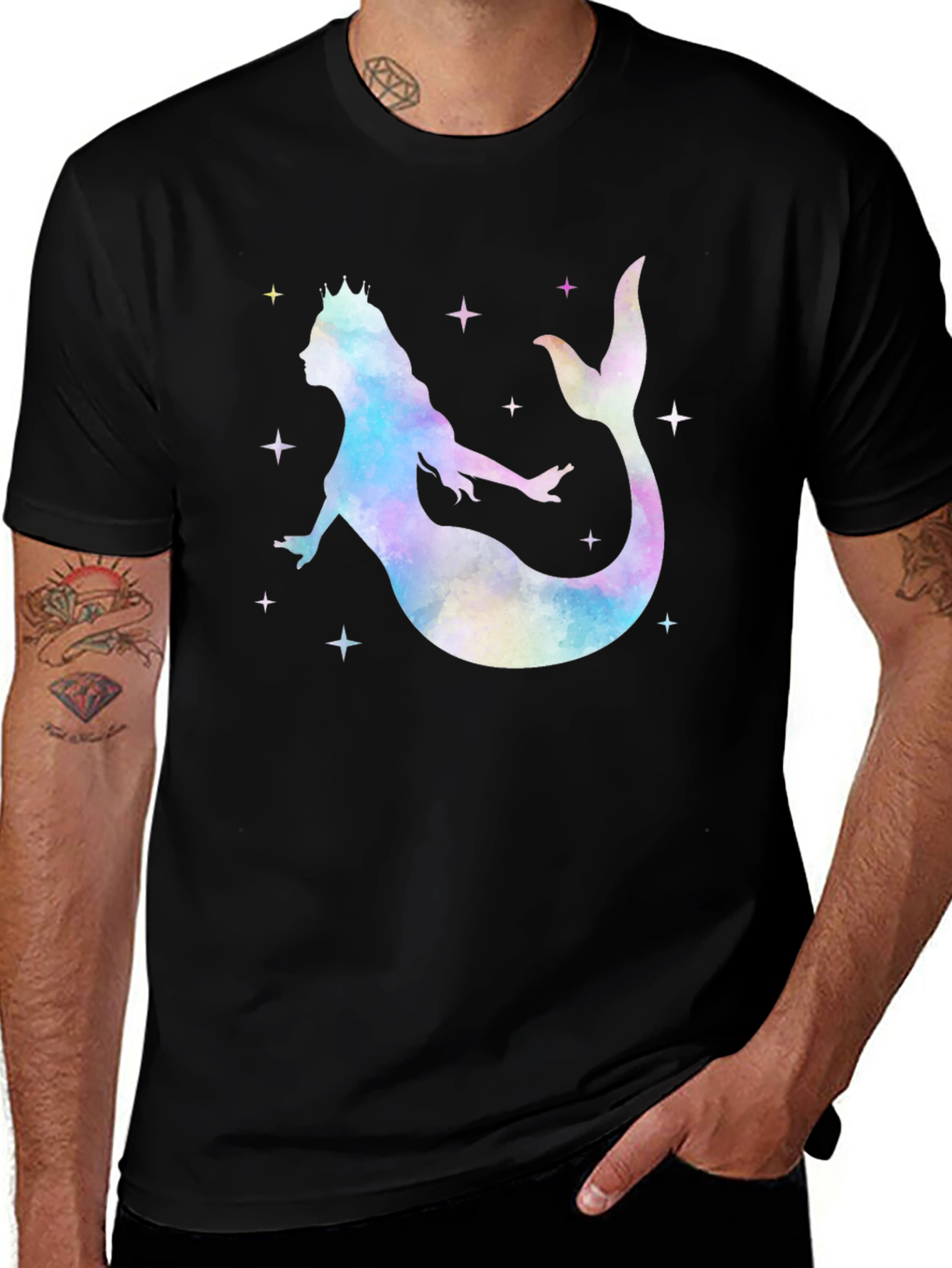 Variant 8 of Mermaid Queen Graphic T-Shirt - Black