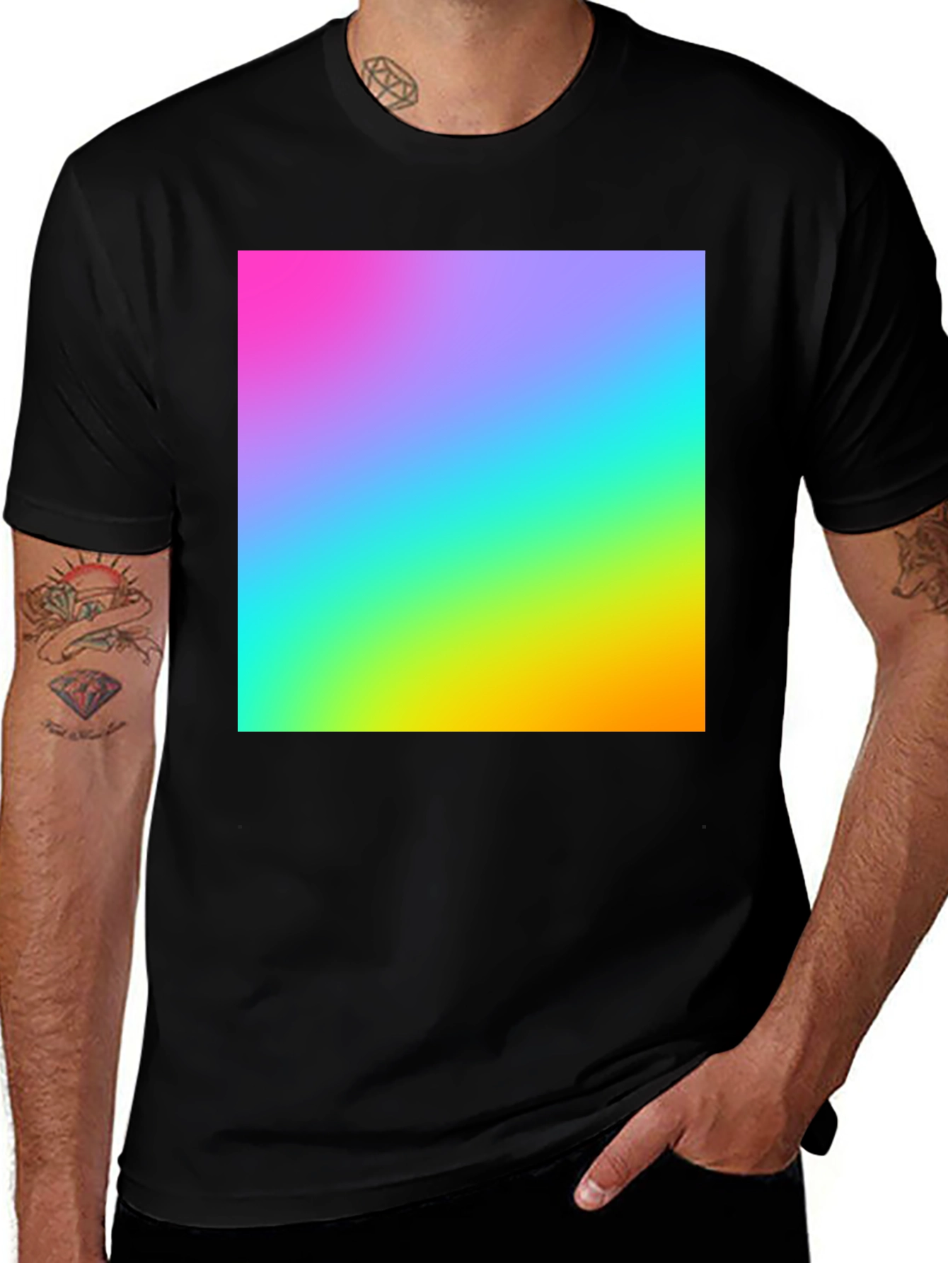 Variant 12 of Gradient T-Shirt - Vibrant Rainbow Design