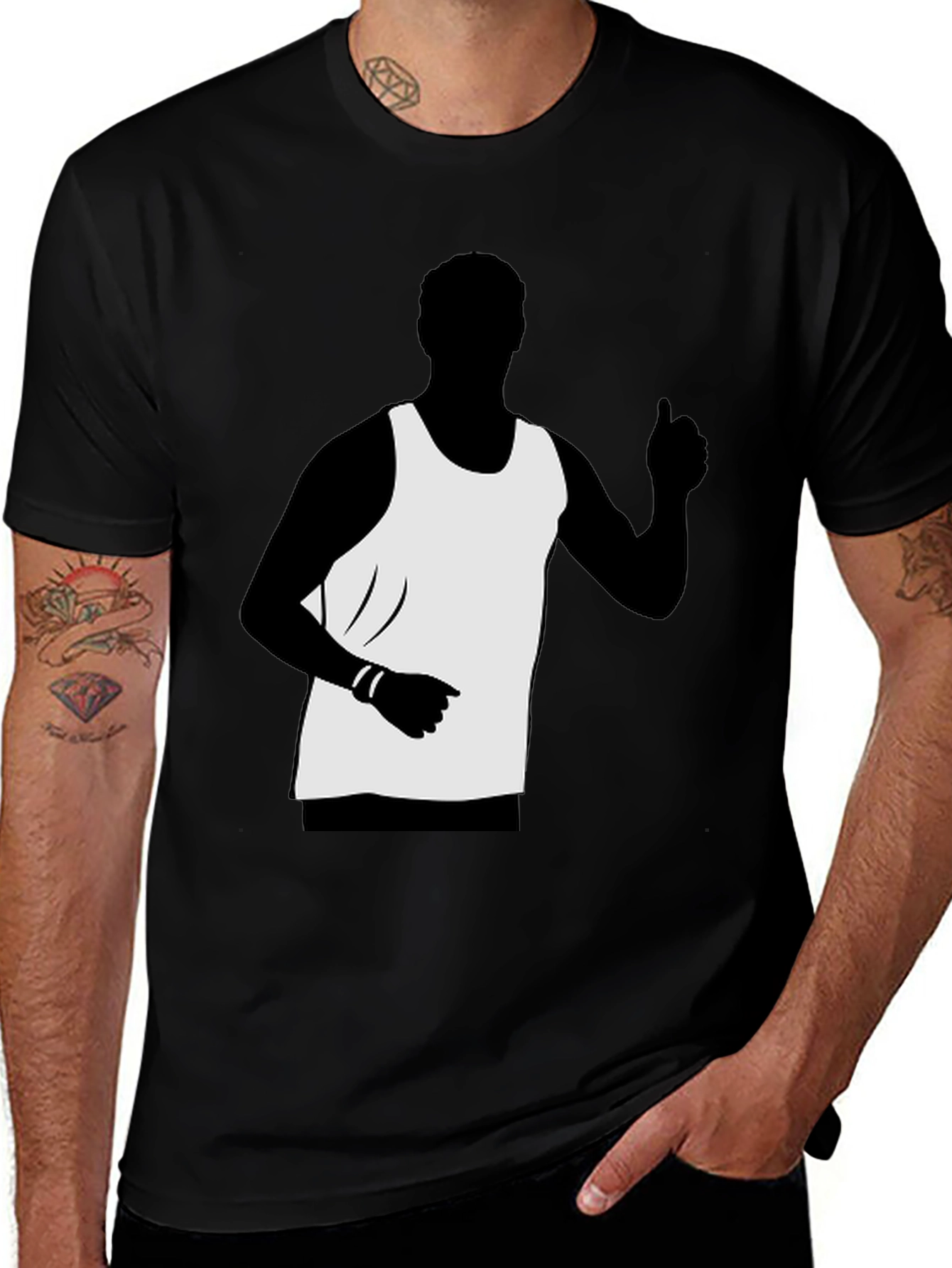 Variant 15 of Men's Graphic T-Shirt - Running Silhouette