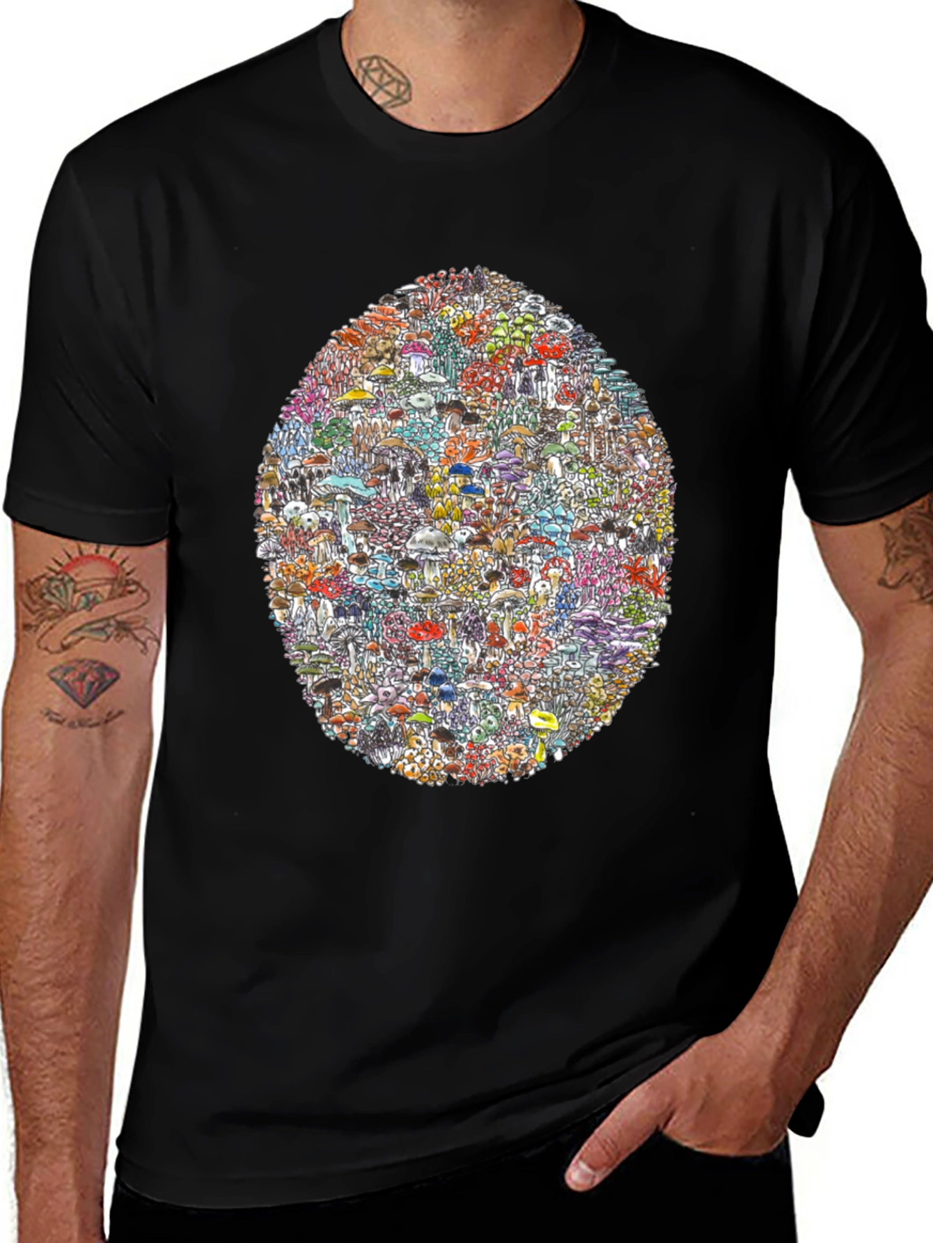 Variant 10 of Mushroom Mania T-Shirt - Unique Psychedelic Design