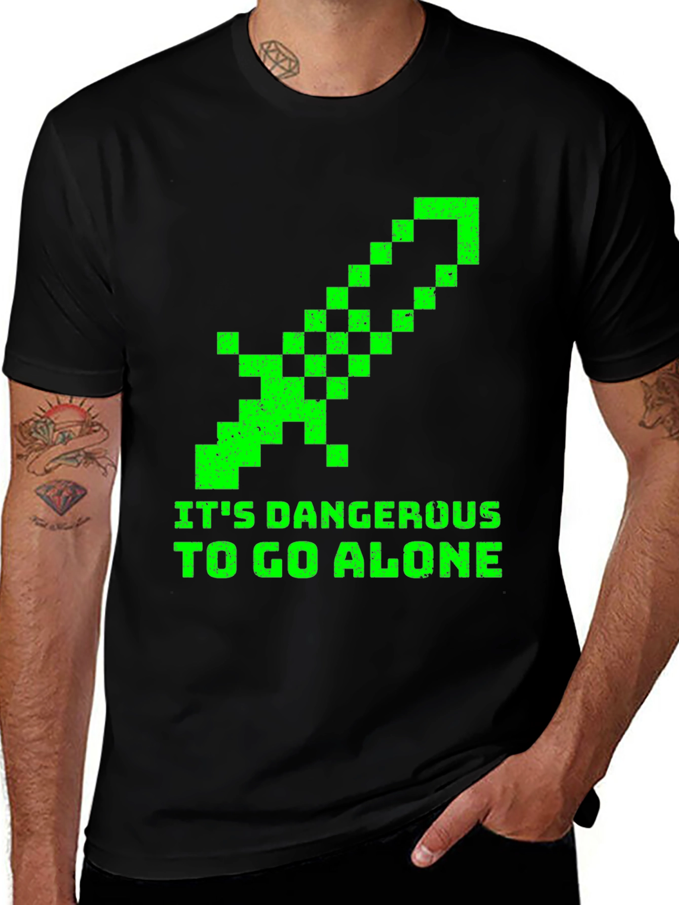 It's Dangerous to Go Alone Pixel Sword T-Shirt