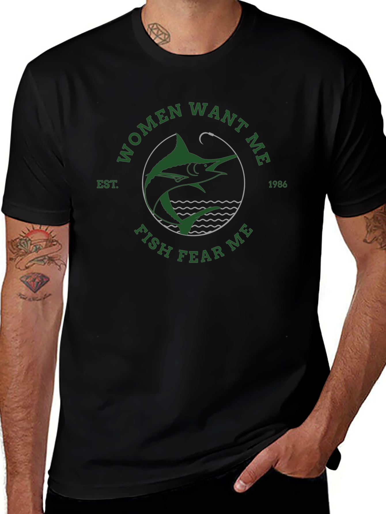 Variant 11 of Women Want Me Fish Fear Me T-Shirt