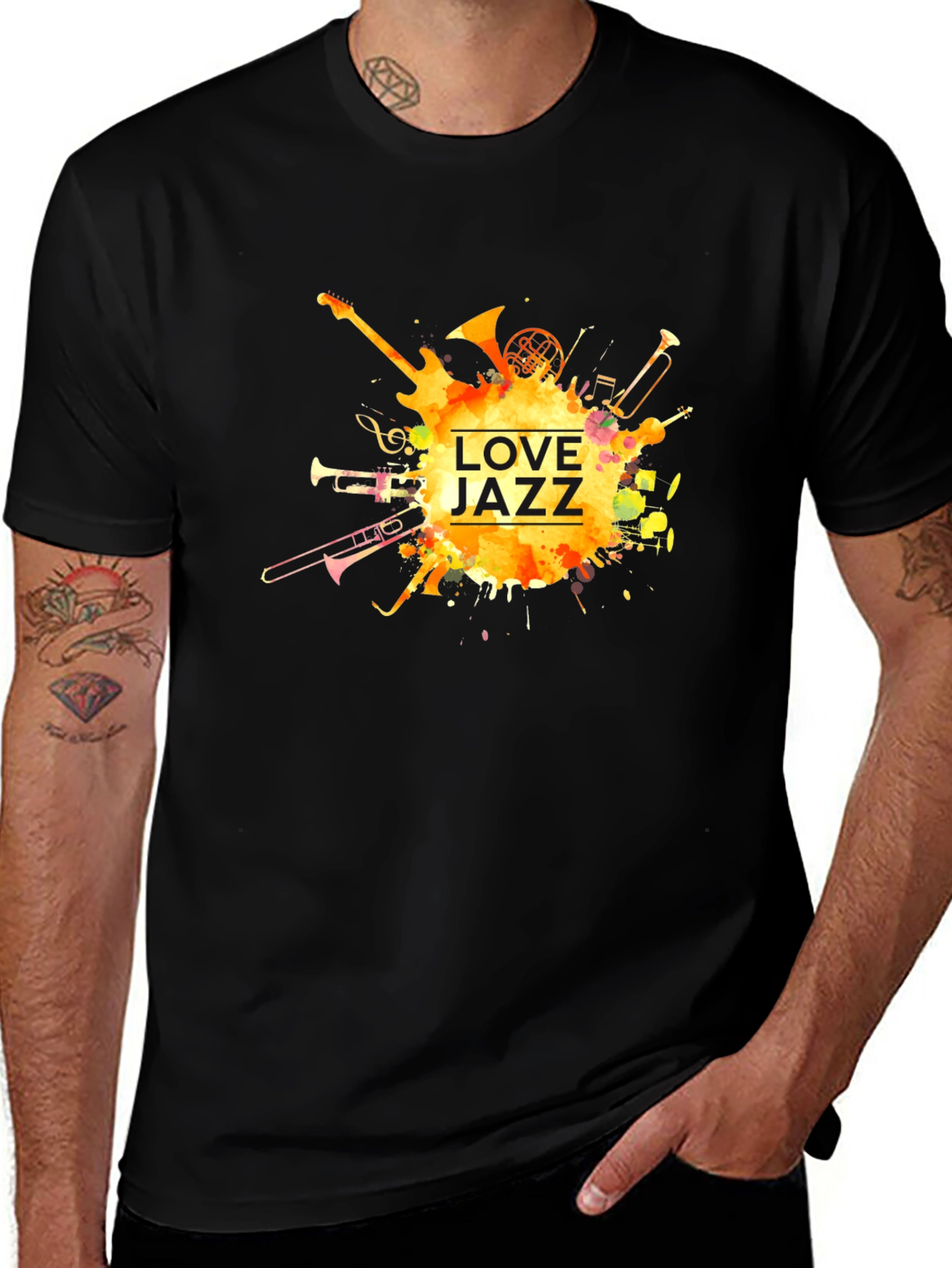 Variant 4 of Love Jazz Music T-Shirt - Black