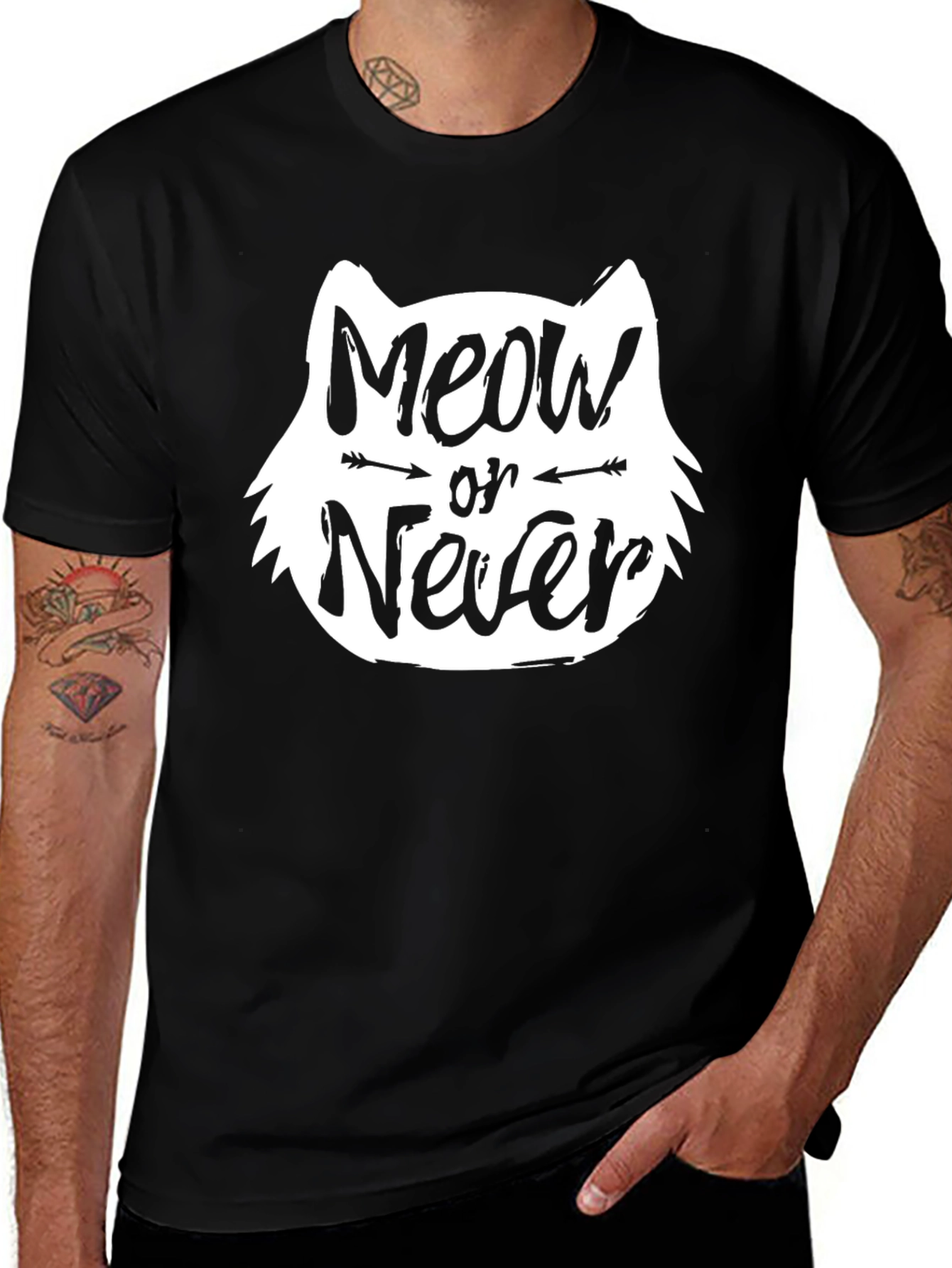 Variant 14 of Meow or Never T-Shirt - Cat Lover Tee
