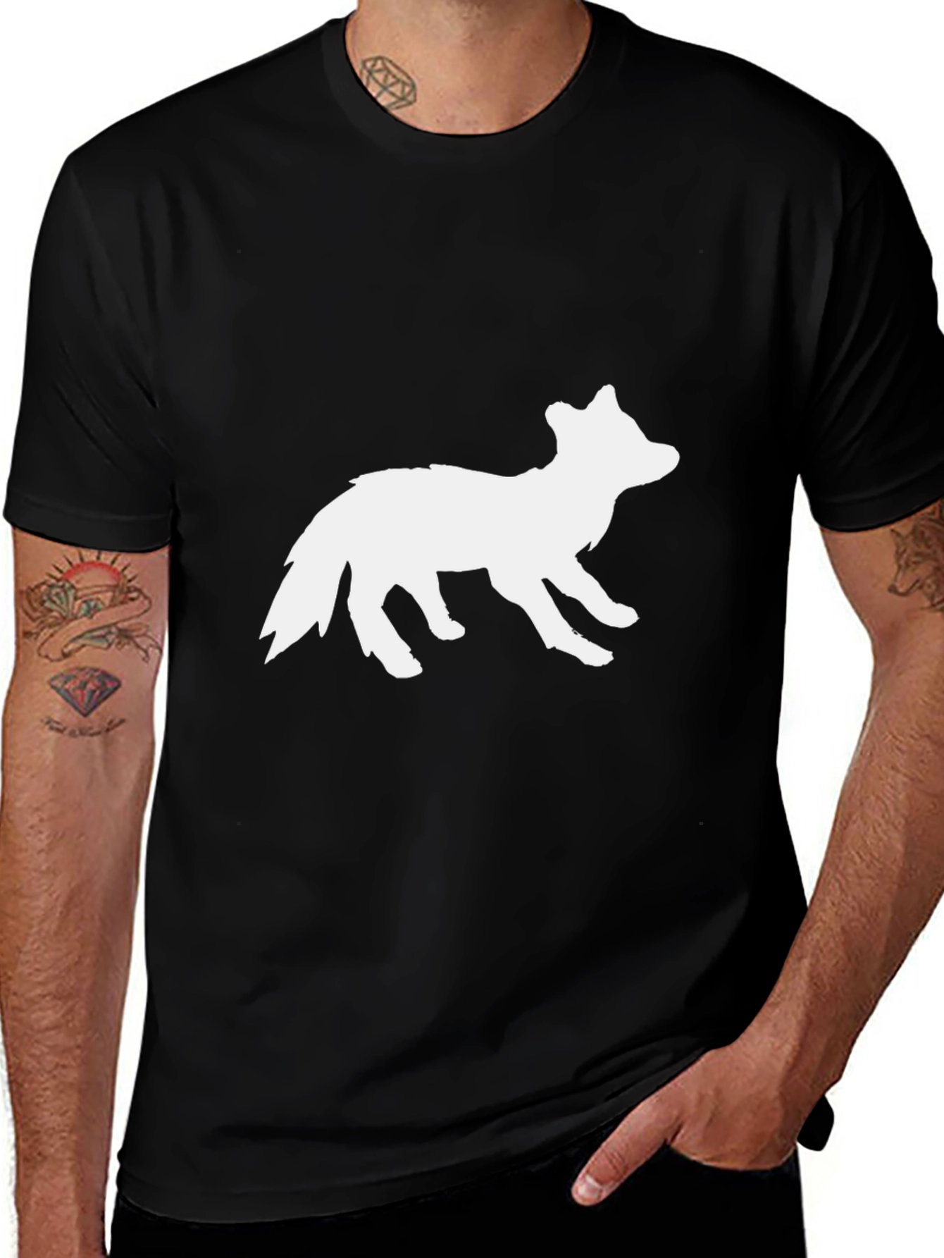 Black Fox Graphic Tee - Urban Style