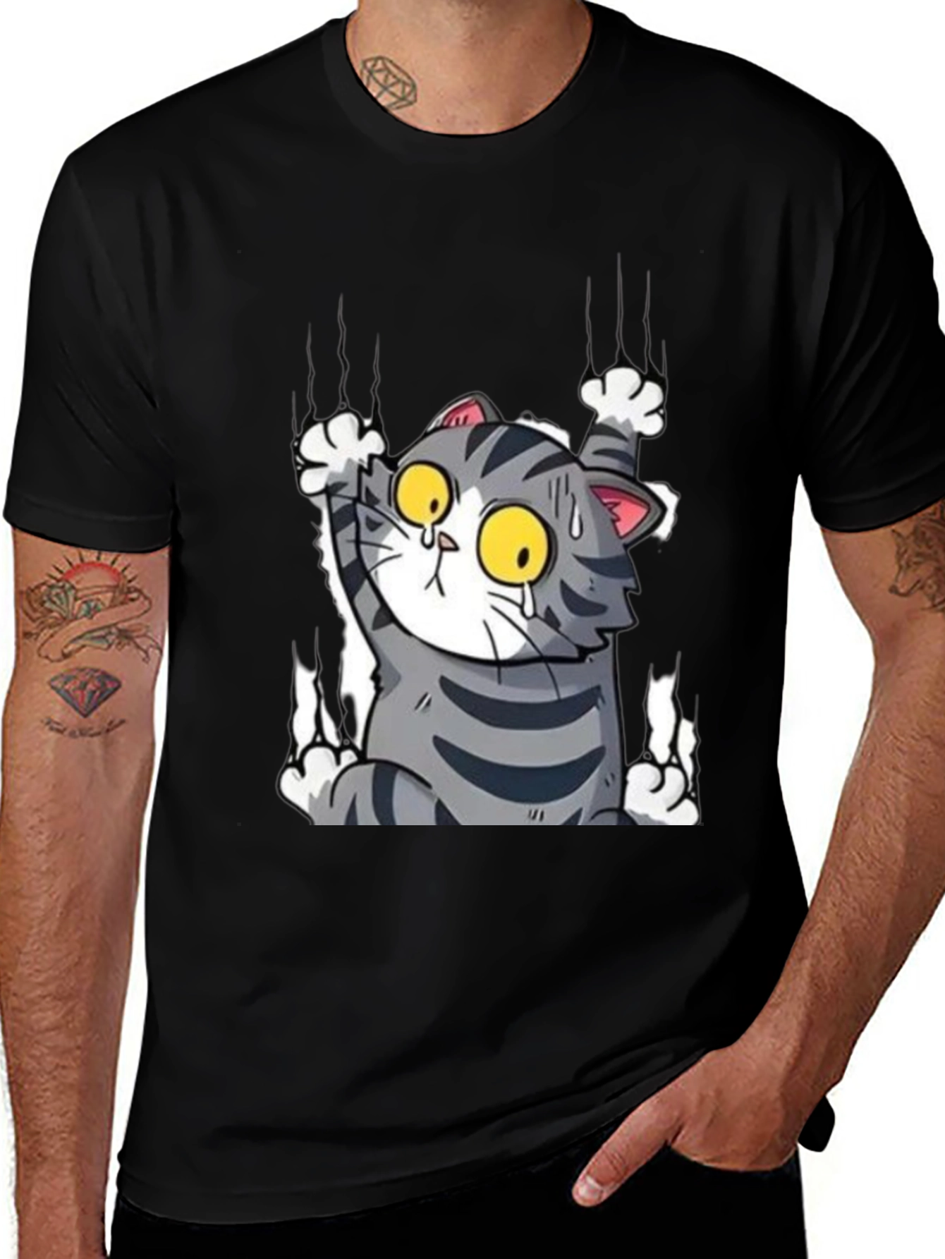 Variant 11 of Cat Scratch T-Shirt - Funny Graphic Tee