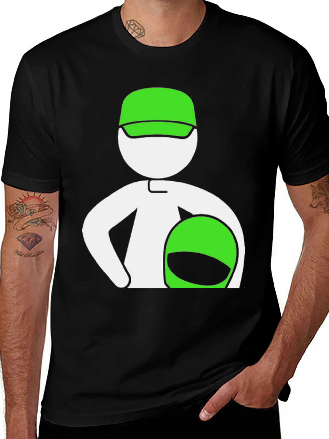 Variant 5 of Green Helmet T-Shirt - Racing Fan Tee
