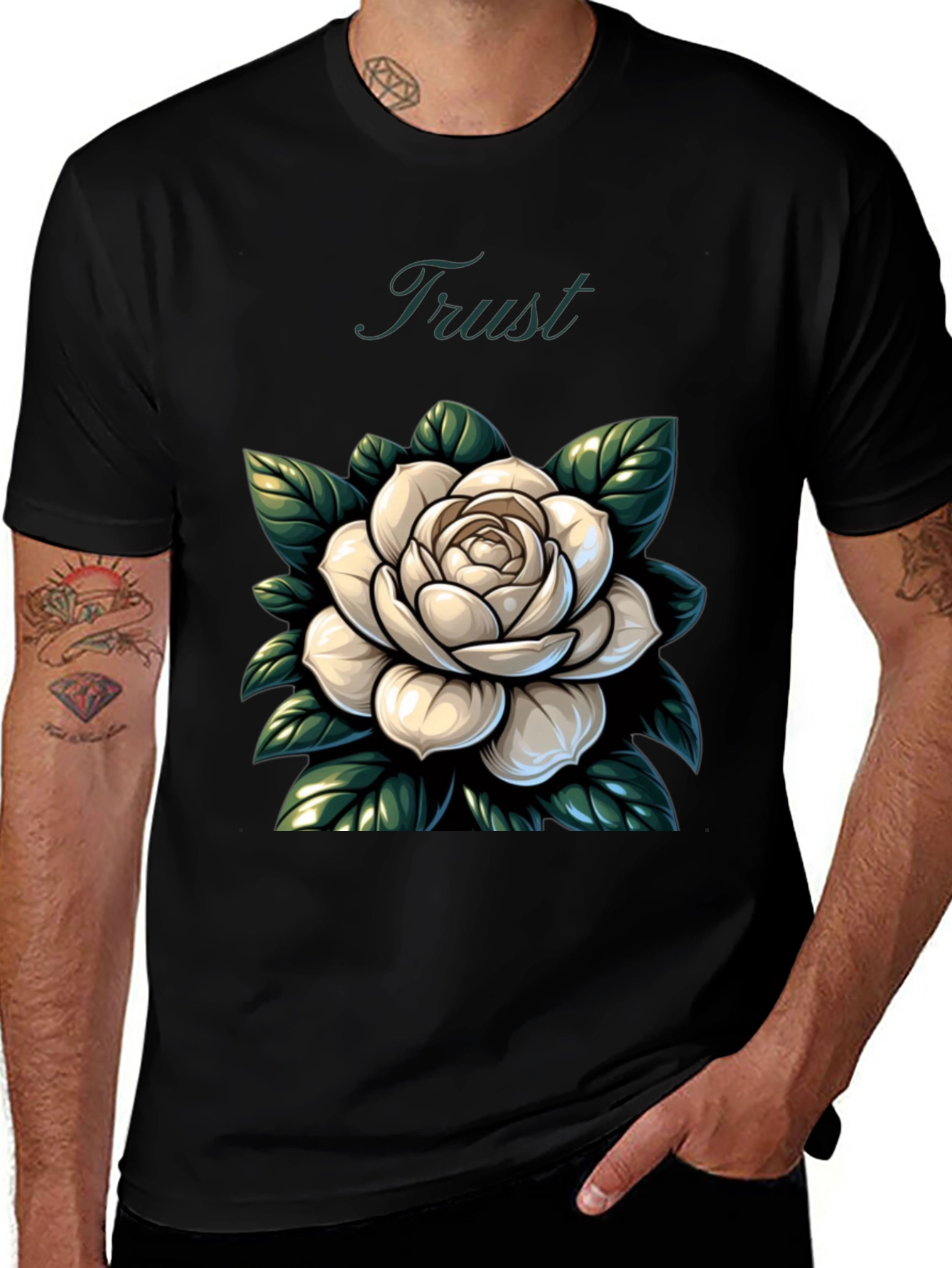 Variant 20 of Trust Rose Graphic Tee - Stylish Comfort