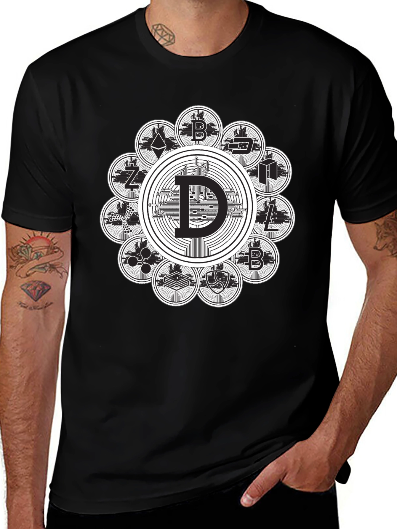 Variant 14 of Crypto Coin Black T-Shirt