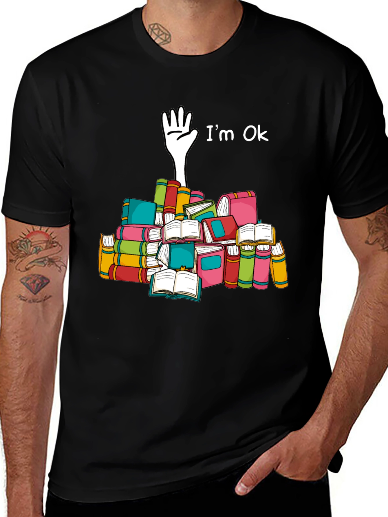 Variant 24 of I'm Ok Book Lover Graphic Tee