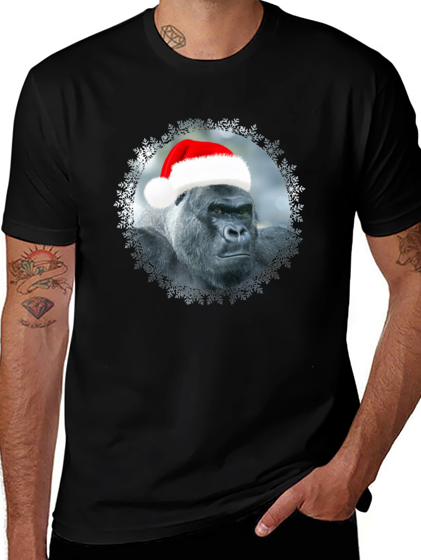 Variant 13 of Festive Gorilla Graphic Tee