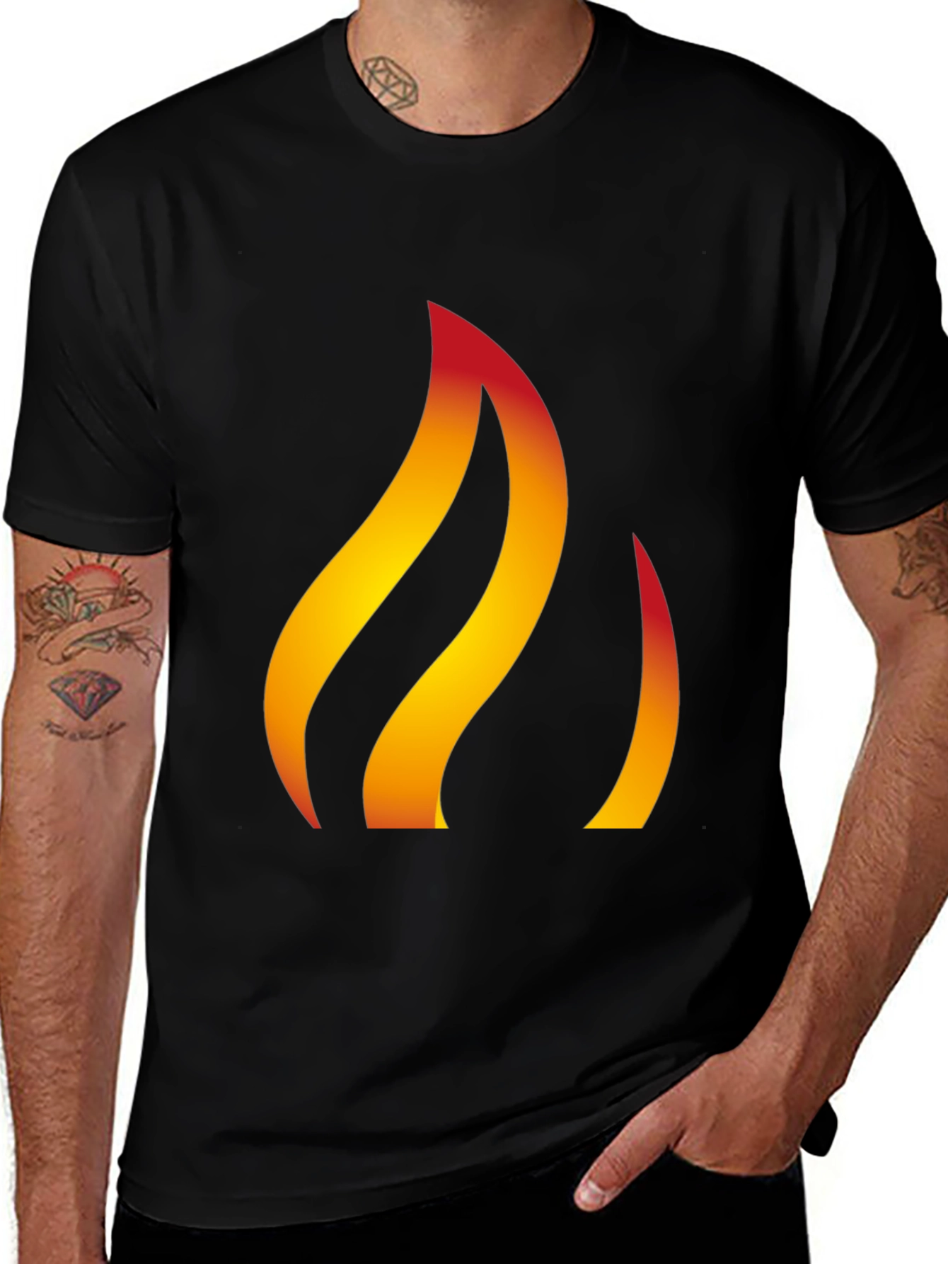 Variant 8 of Flame Graphic Black T-Shirt