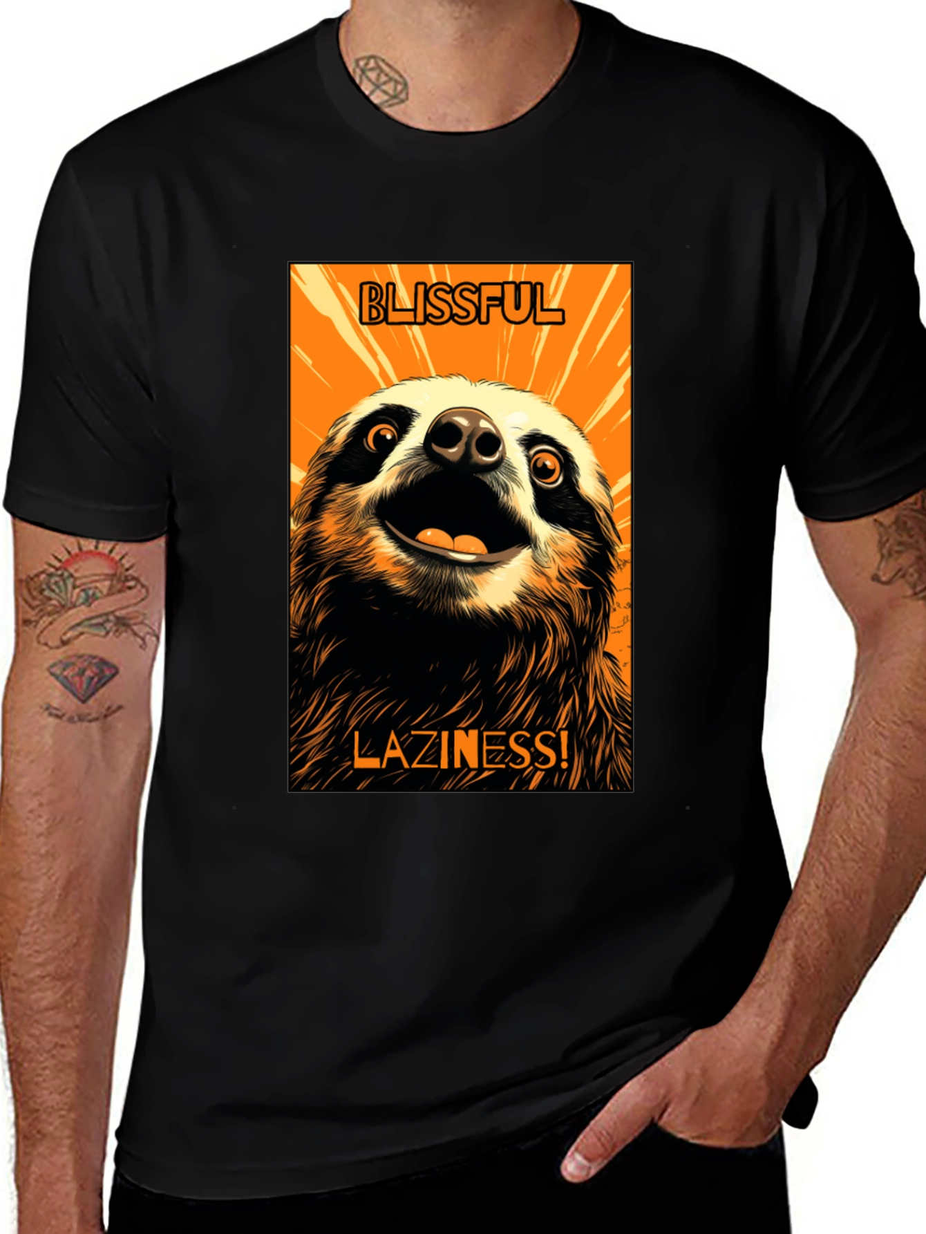Variant 27 of Blissful Laziness Sloth Graphic Tee