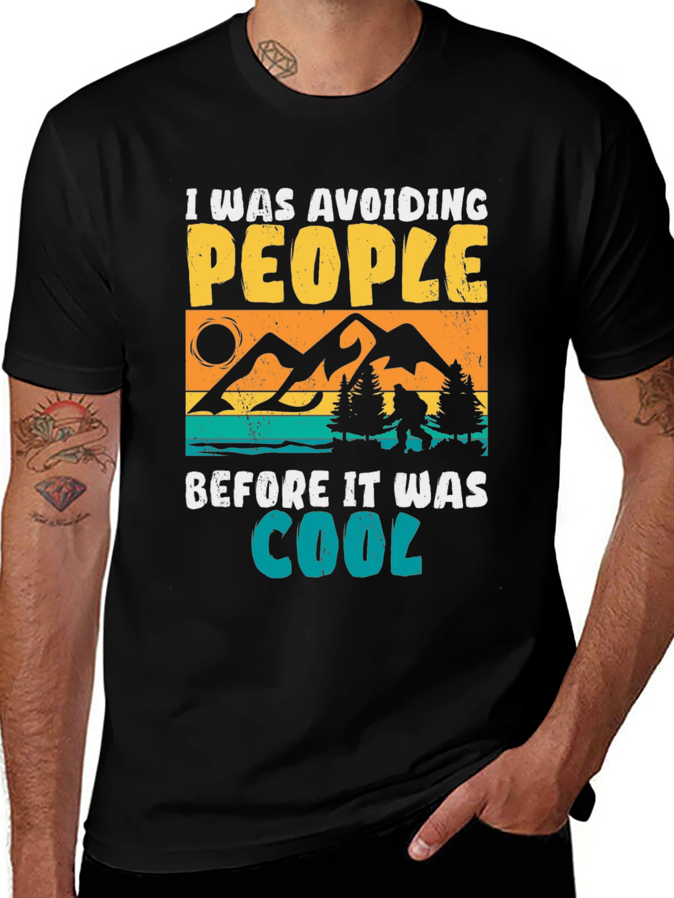 Variant 22 of Avoiding People T-Shirt - Bigfoot Design