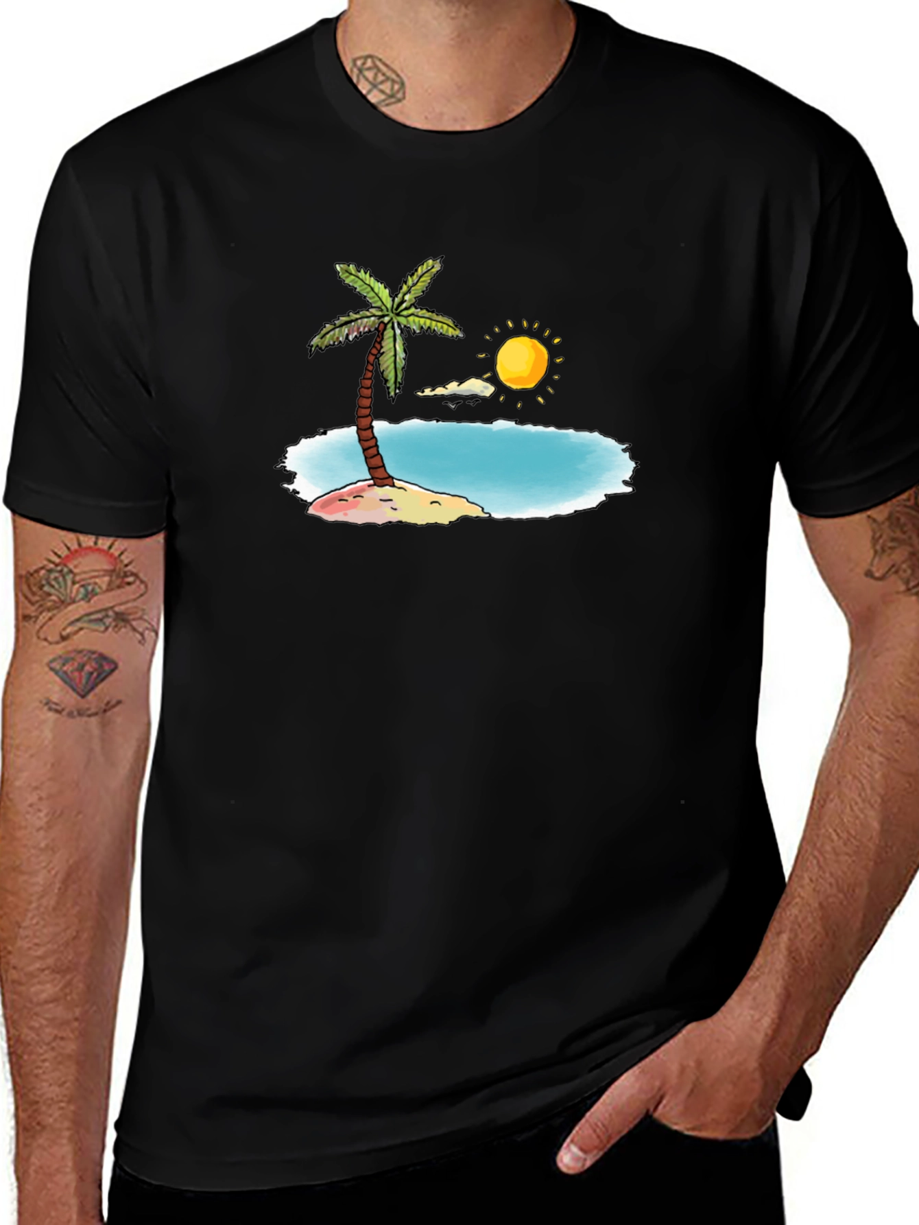 Variant 13 of Island Palm Tree Graphic Tee