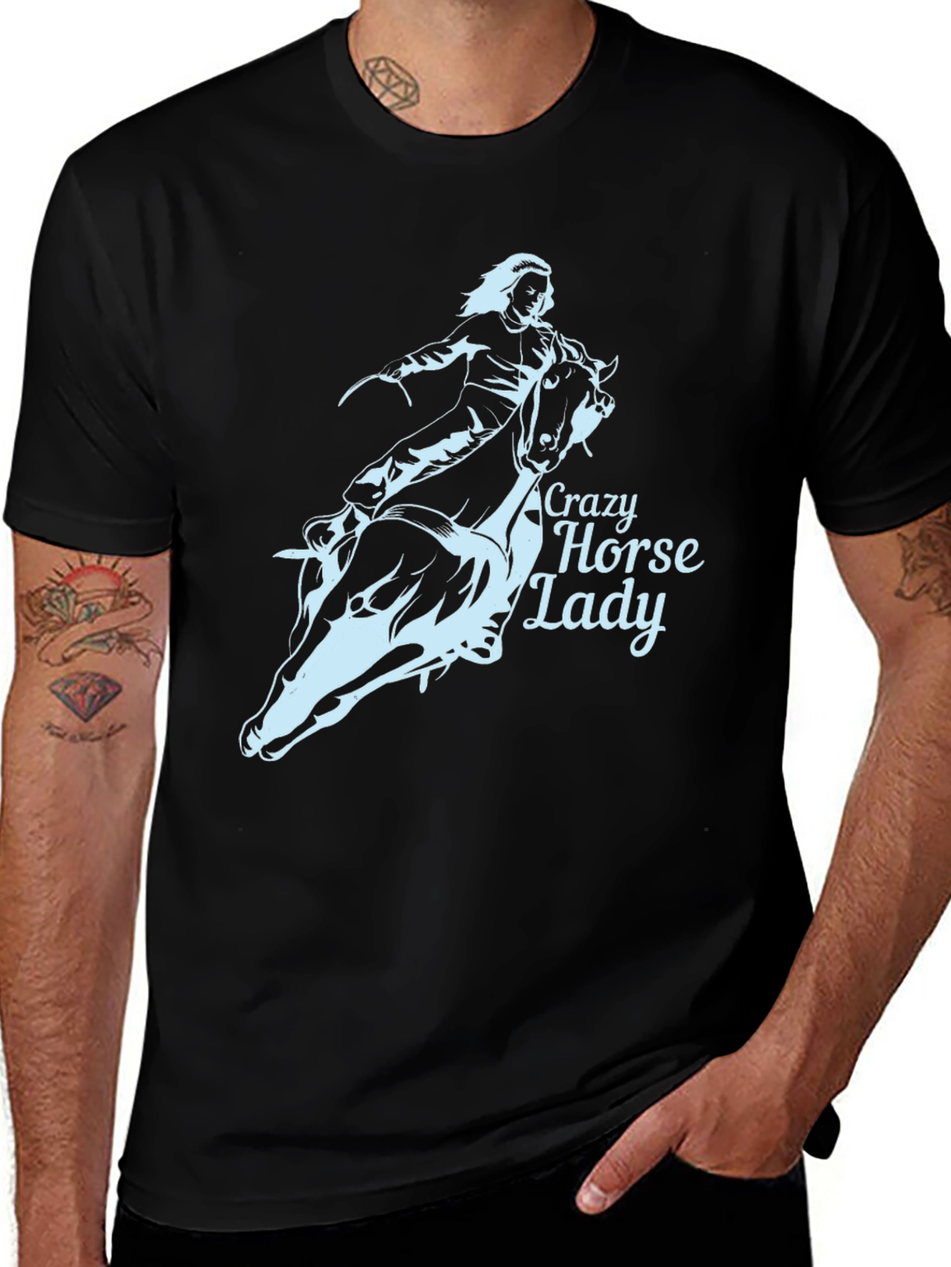 Crazy Horse Lady Black T-Shirt