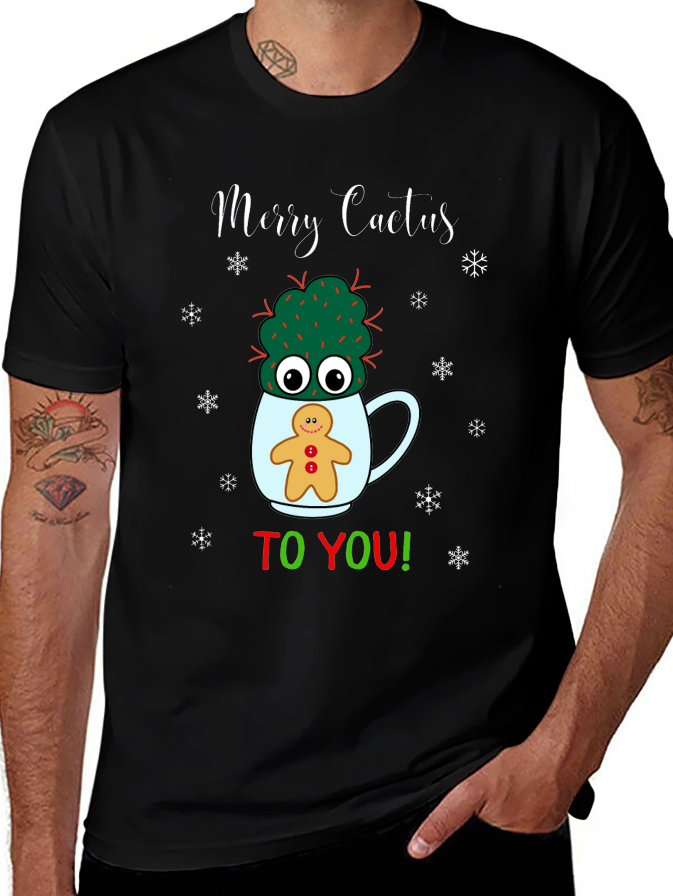 Variant 28 of Merry Cactus To You! Funny Christmas Graphic T-Shirt