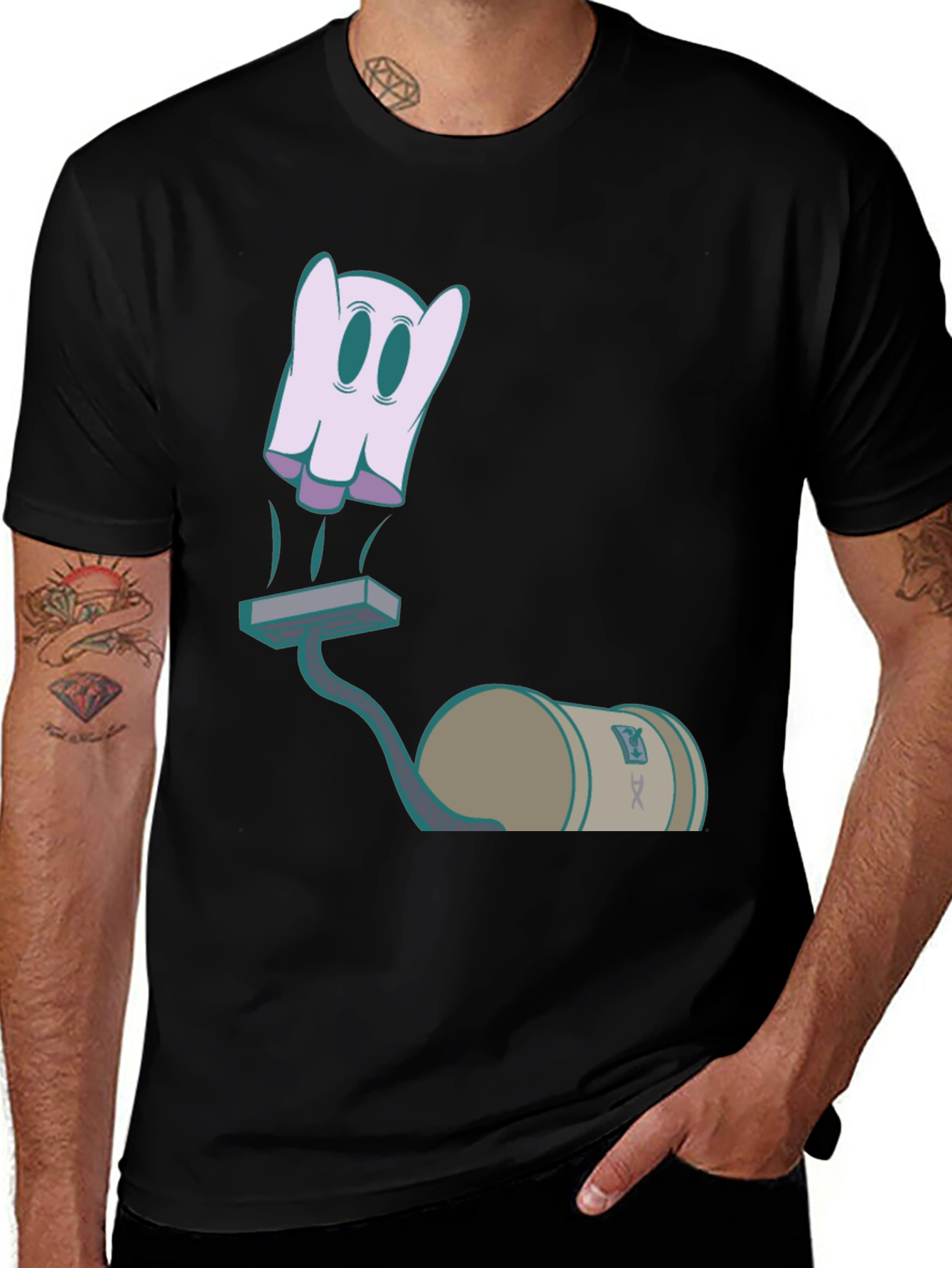 Variant 23 of Ghost Vacuum Cartoon Graphic T-Shirt