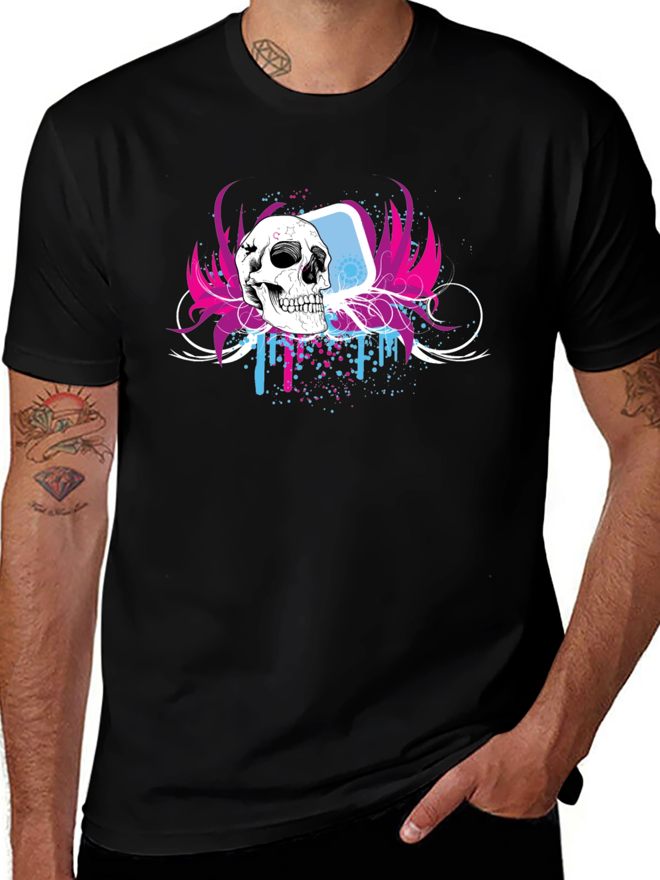 Variant 9 of Skull Graphic Black T-Shirt