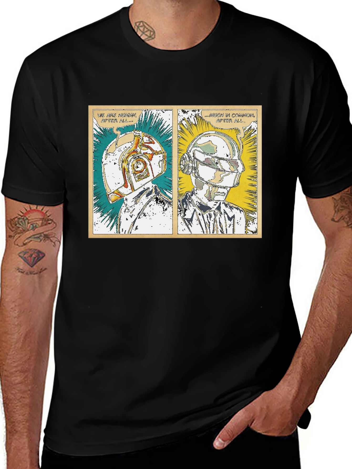 Daft Punk Comic Style T-Shirt - Human After All