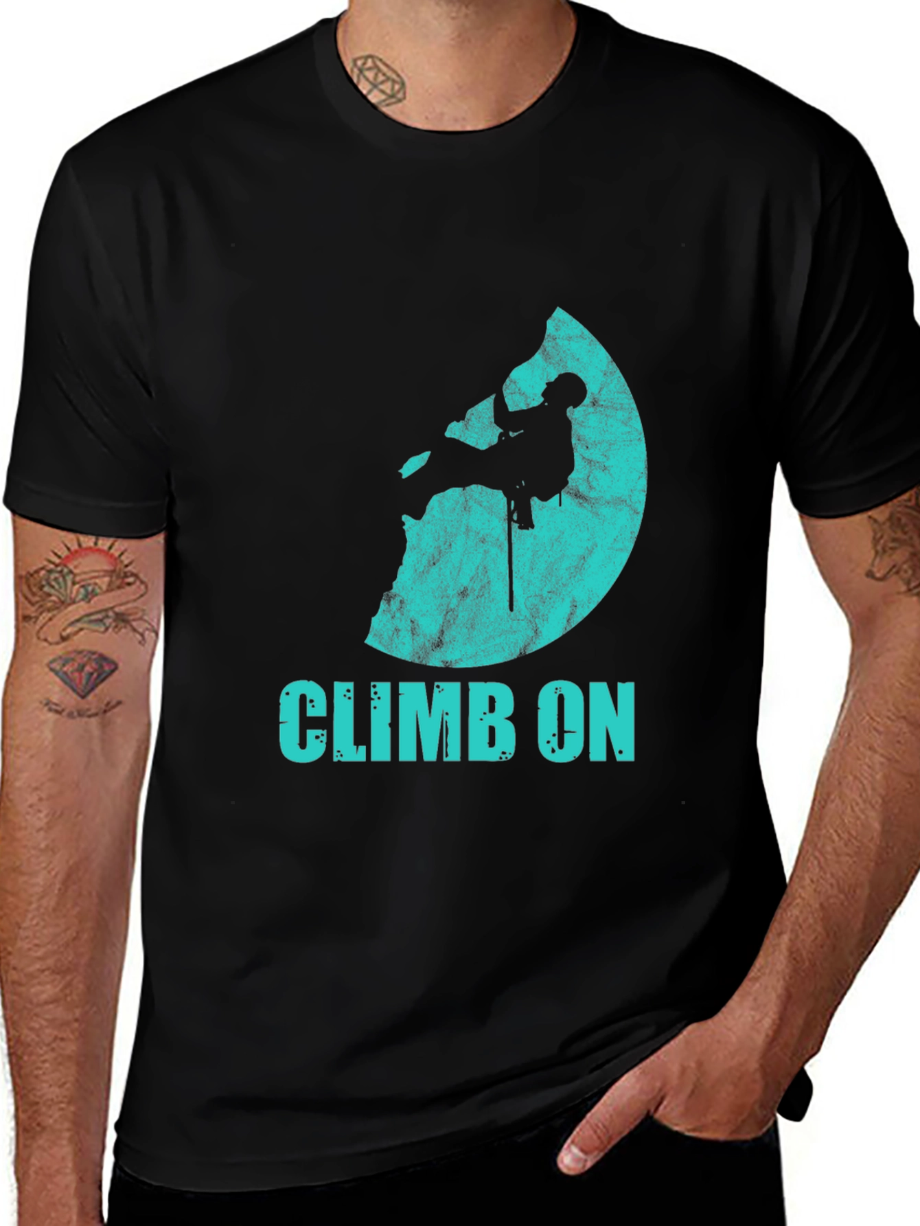 Variant 15 of Climb On Graphic T-Shirt - Rock Climbing Tee