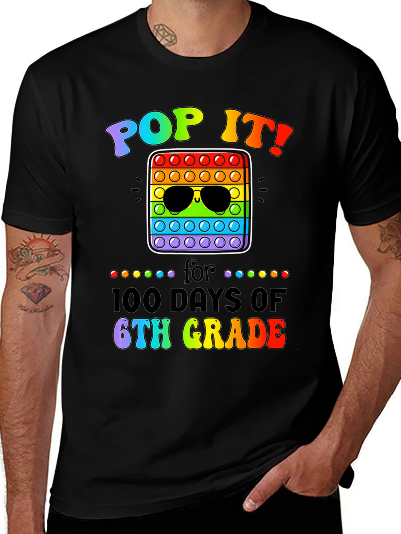Variant 26 of Pop It! 100 Days of 6th Grade T-Shirt