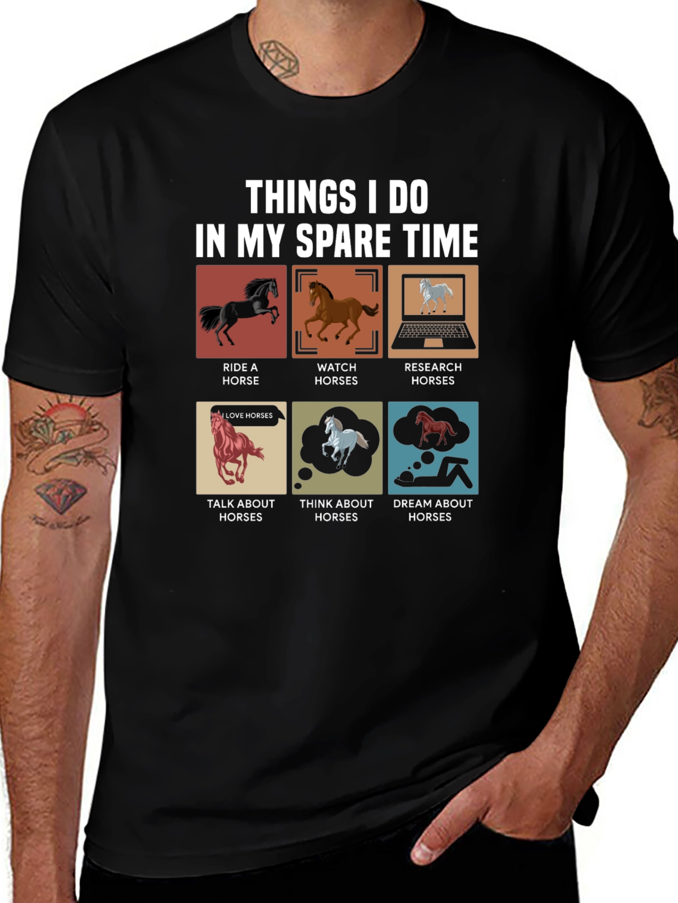 Variant 3 of Horse Lover's T-Shirt: Spare Time Activities