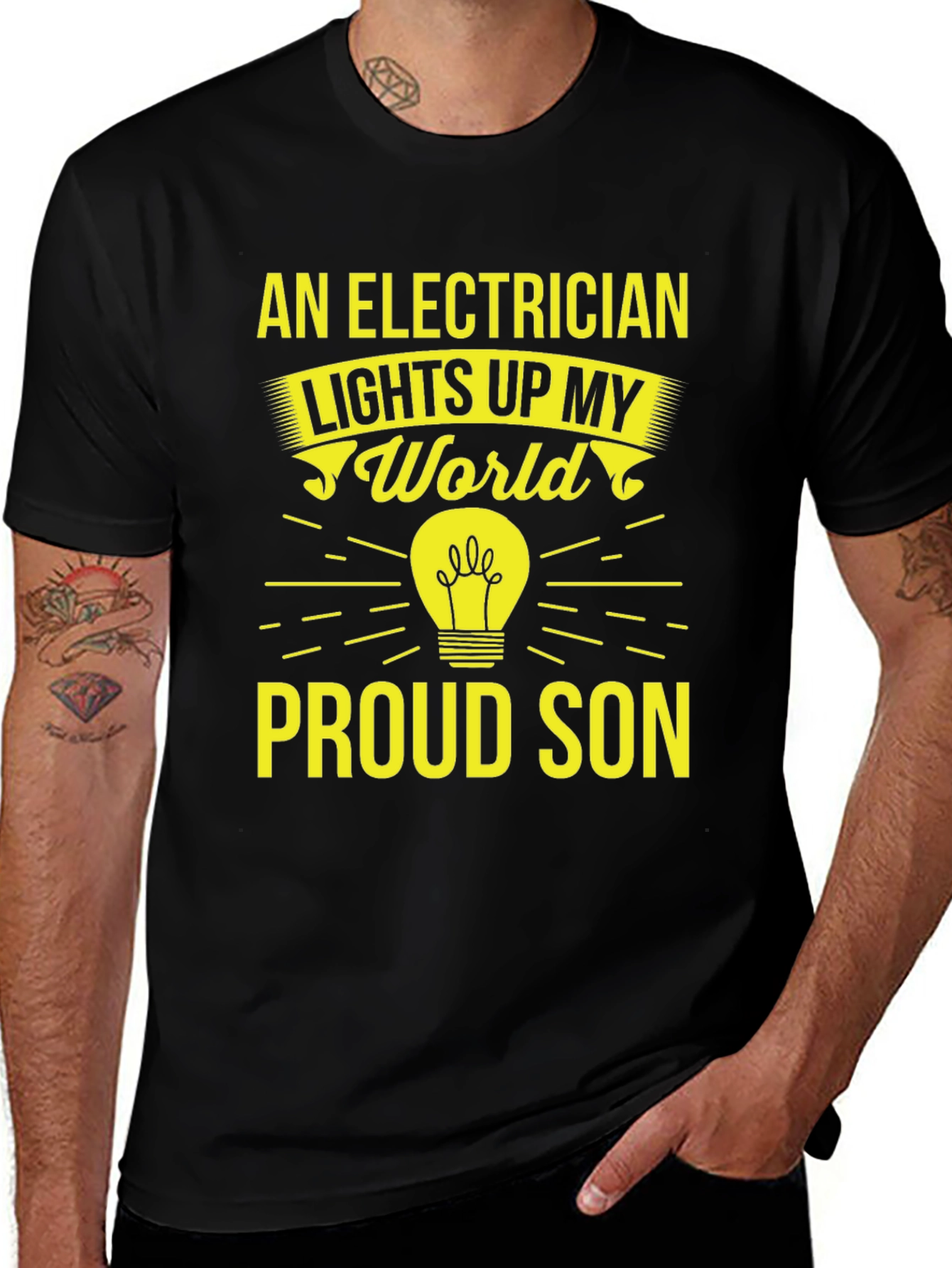 Variant 15 of Electrician Proud Son T-Shirt - Lights Up My World