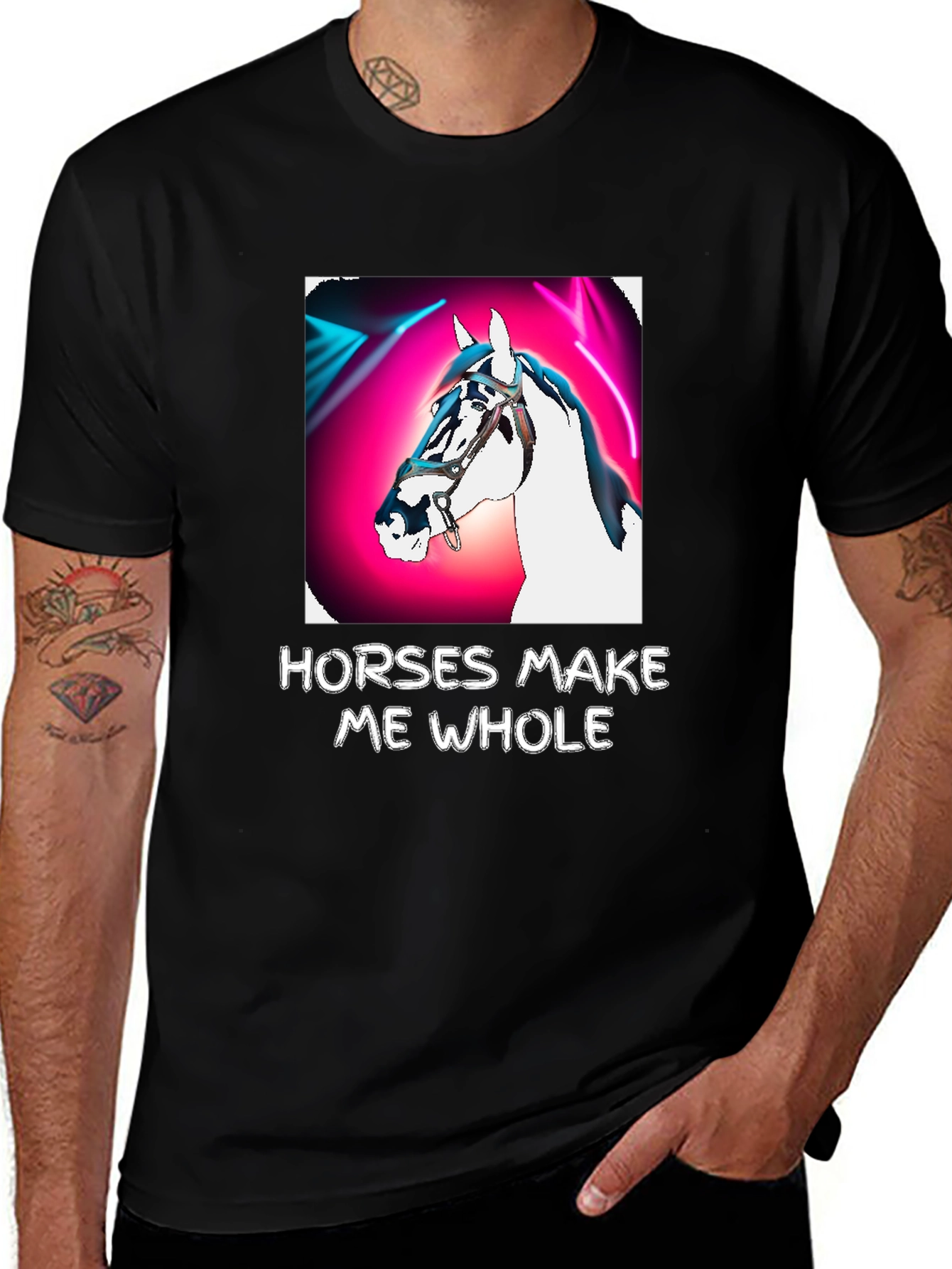 Black Horses Make Me Whole Graphic Tee main image